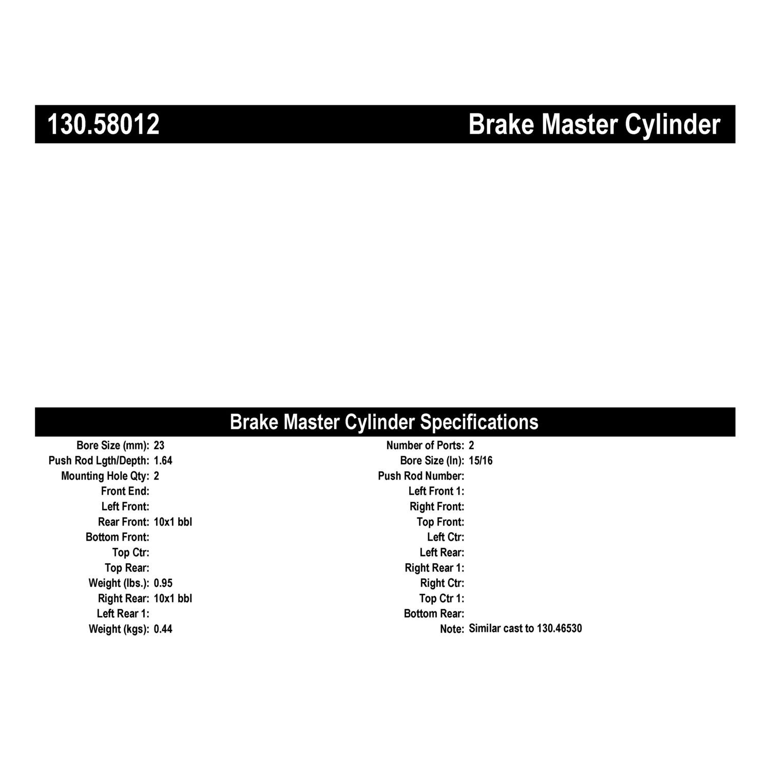 BRAKE MASTER CYLINDER