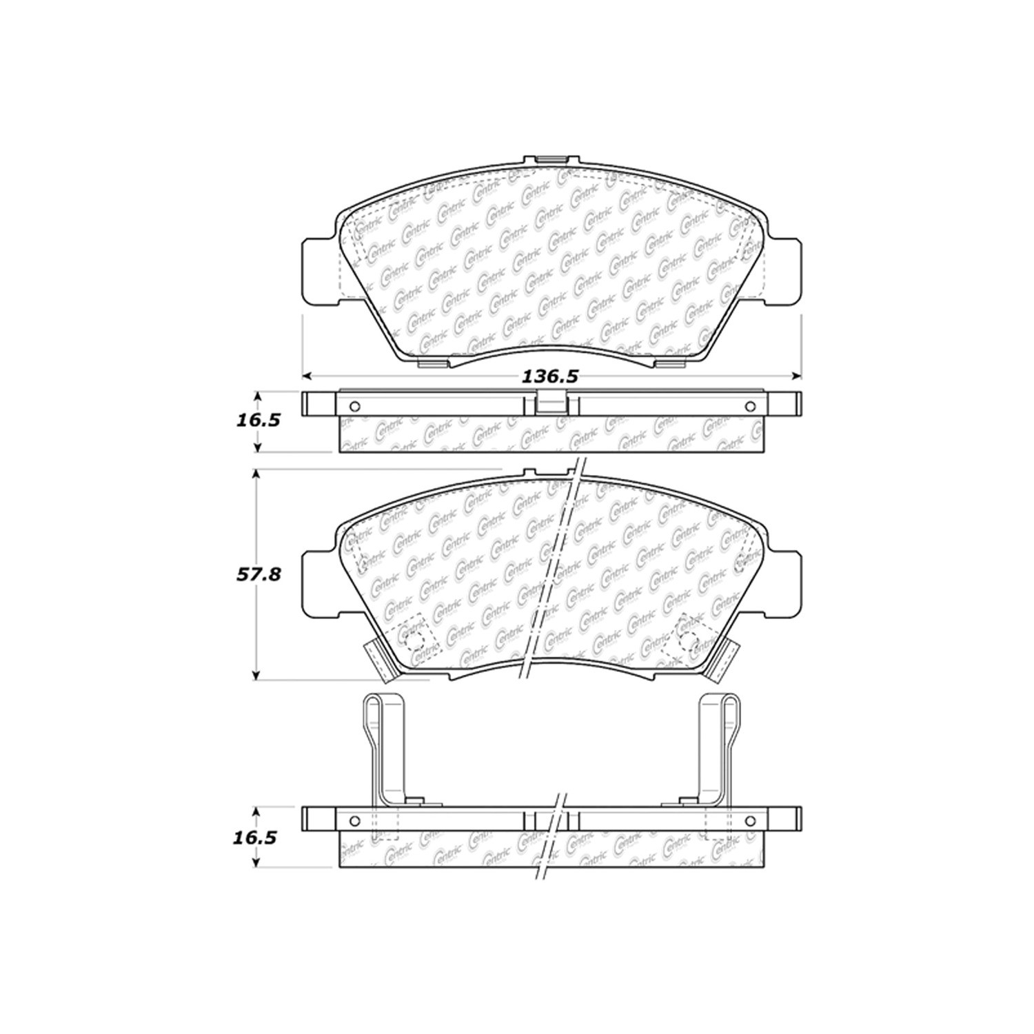 PREM METALLIC BRAKE PAD SHIMS & HARDWARE