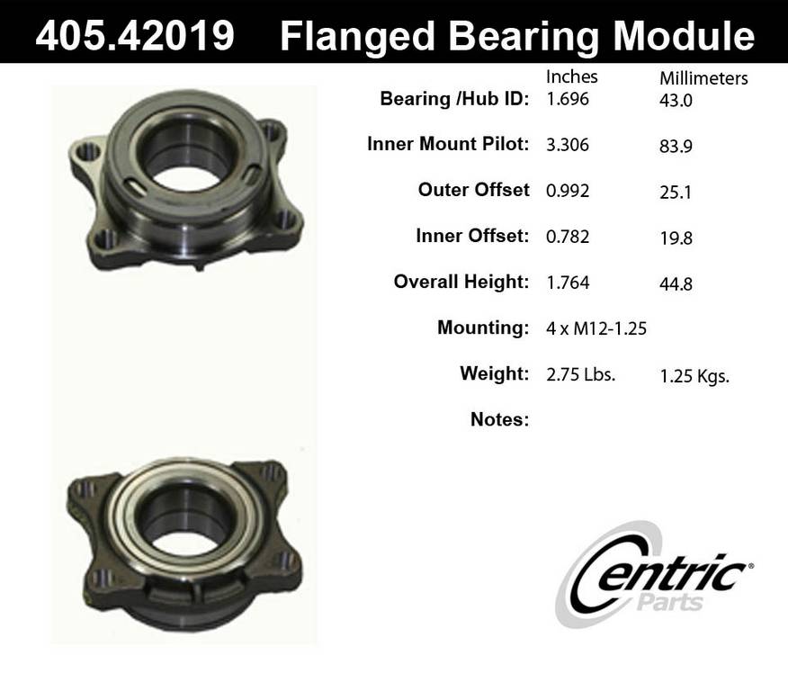 Centric Premium Flanged Wheel Bearing Module
