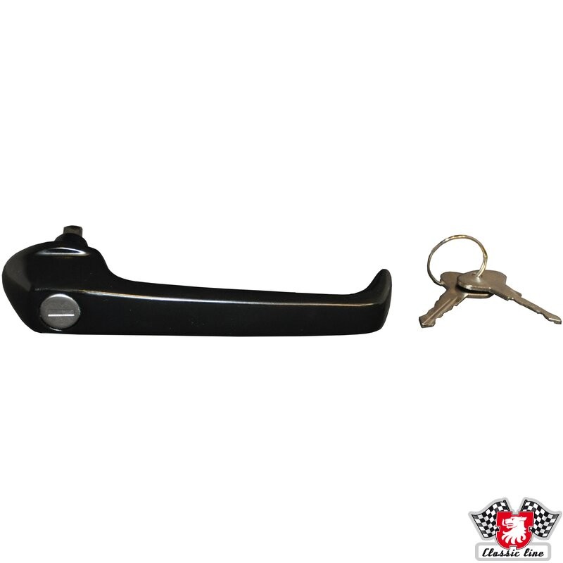 Sliding Door Handle with Keys : Right Outer : Black