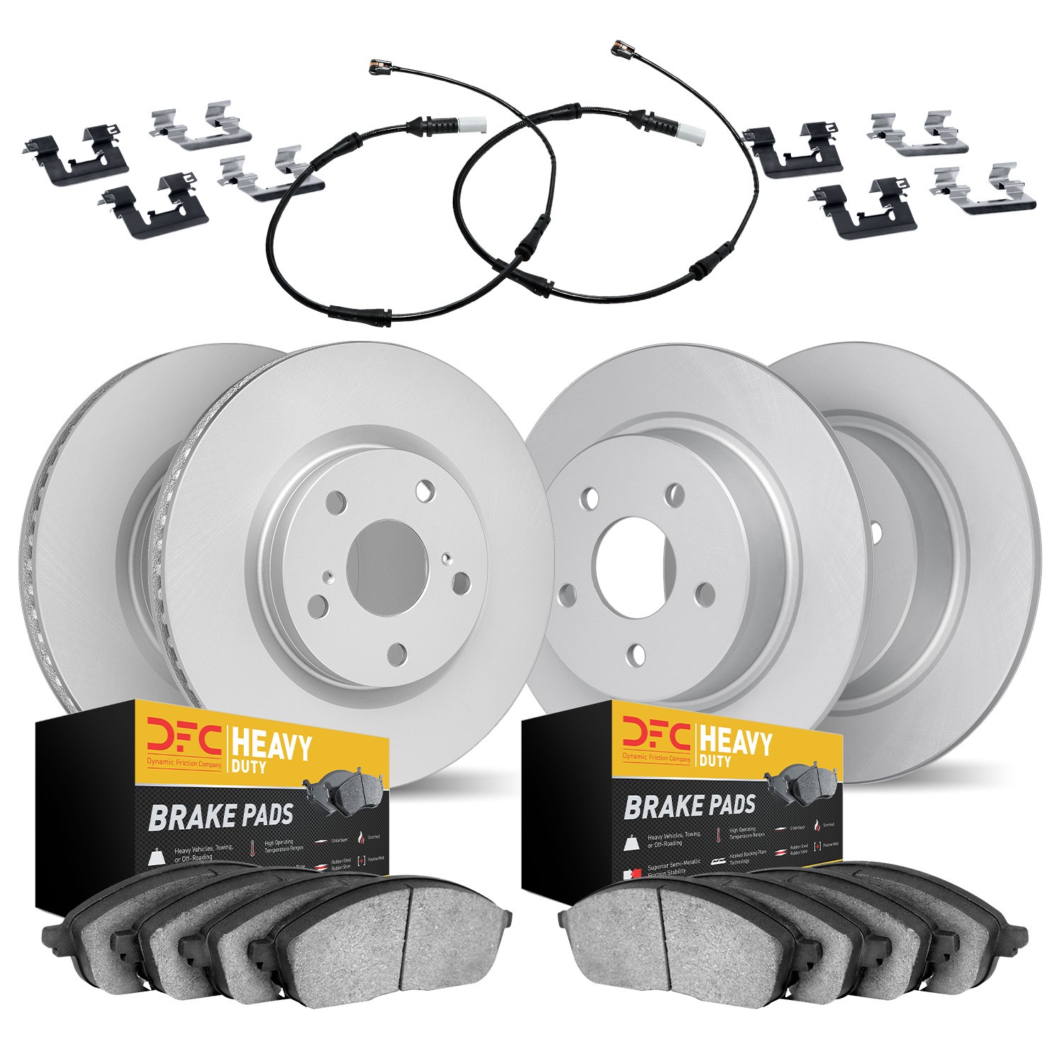 DFC GEOSPEC Coated Rotor- HD Brake Pad - Hardware and Sensor
