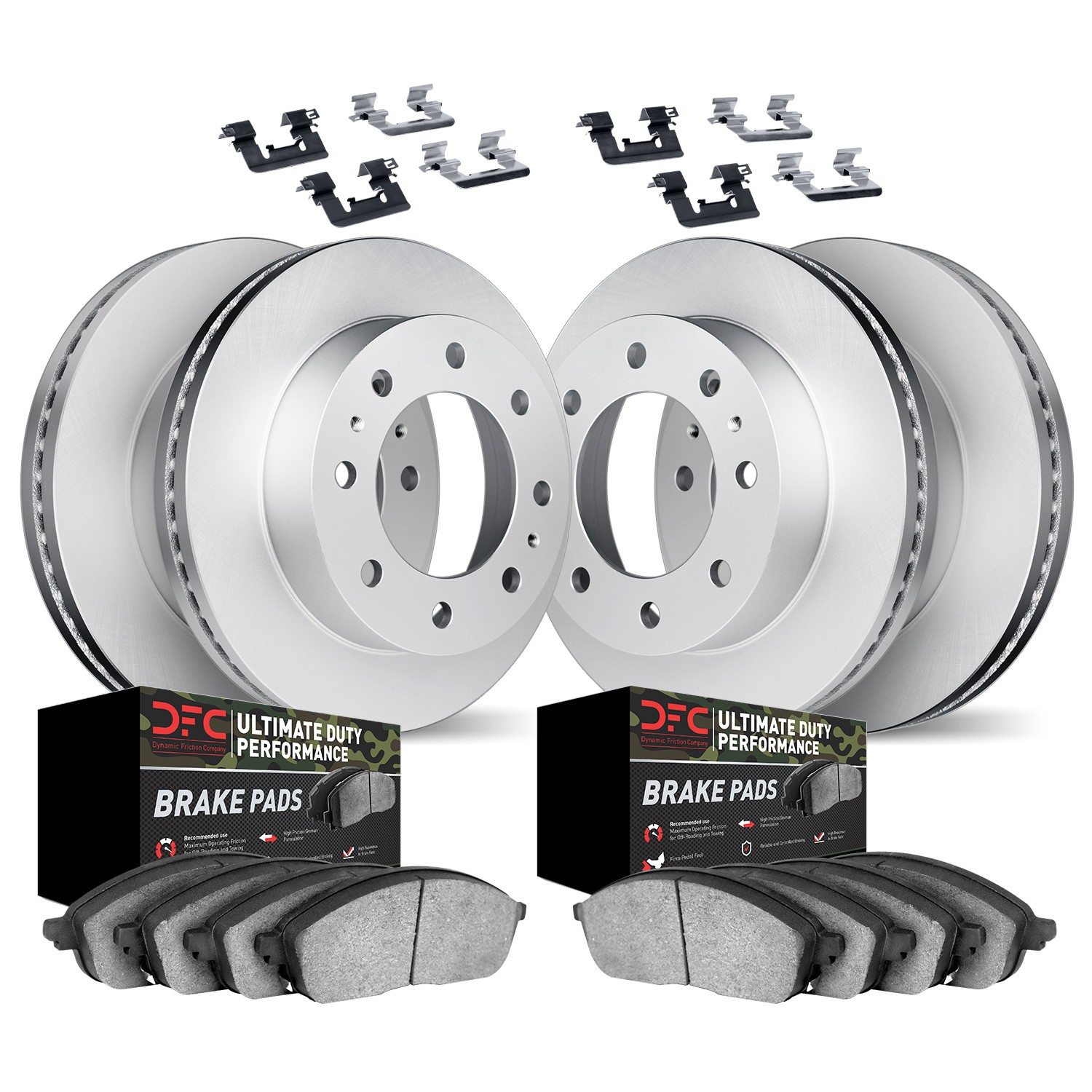 DFC GEOSPEC Coated Rotor- HD Brake Pad - Hardware