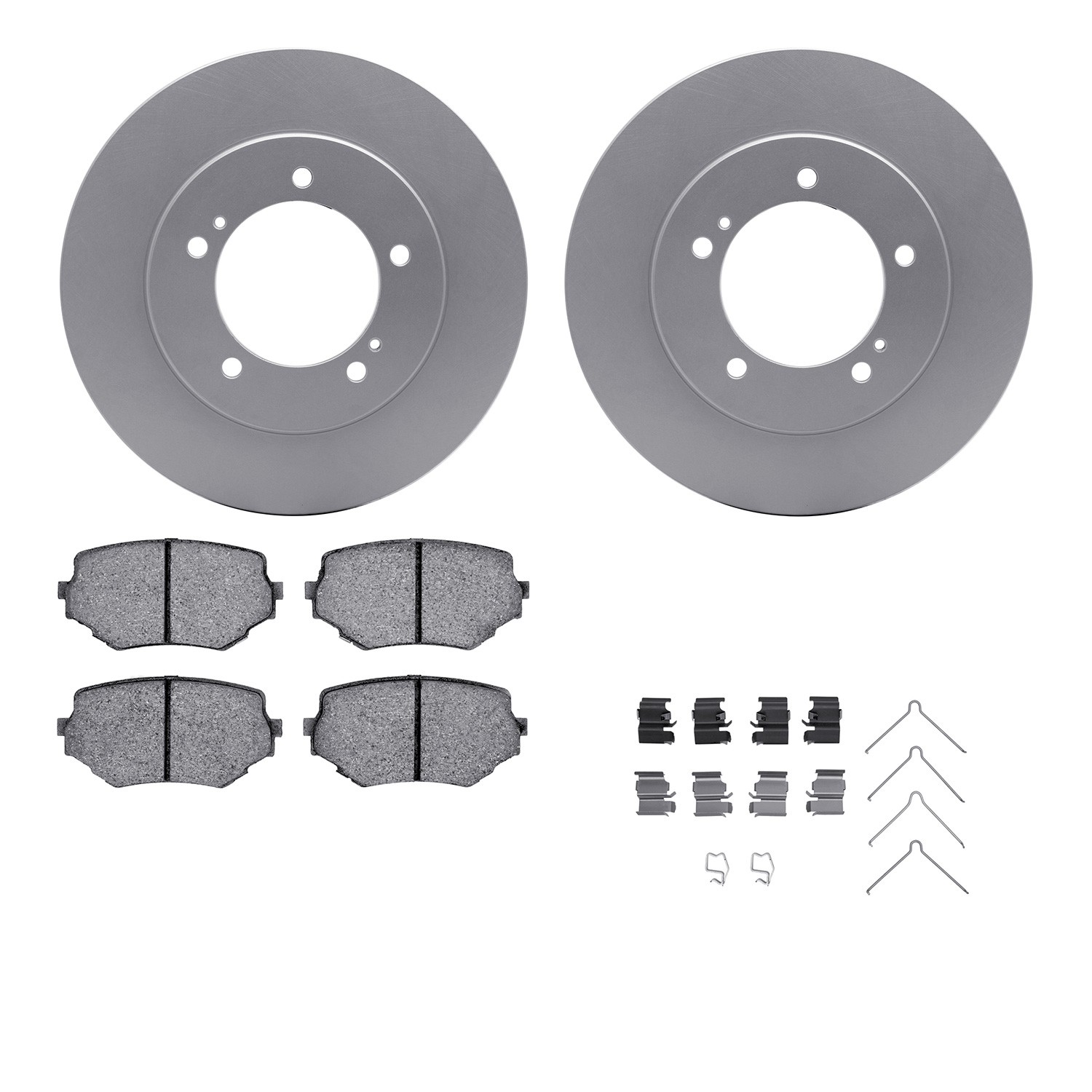 DFC GEOSPEC Coated Rotors with 5000 Brake Pads - Ceramic and Hardware