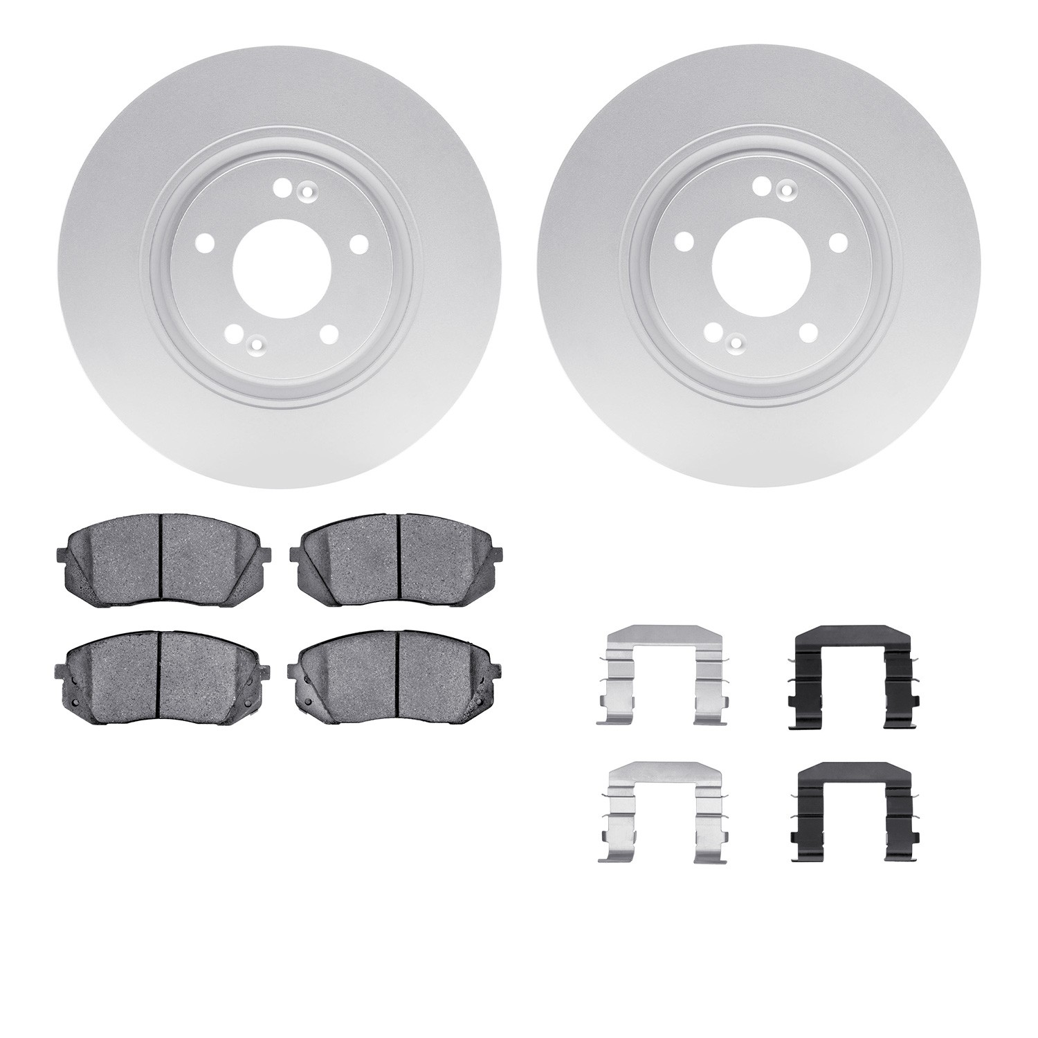 DFC GEOSPEC Coated Rotors with 5000 Brake Pads - Ceramic and Hardware