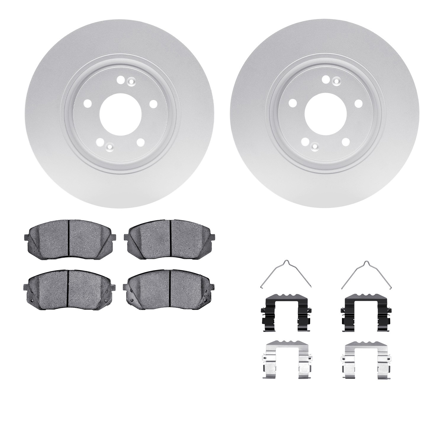 DFC GEOSPEC Coated Rotors with 5000 Brake Pads - Ceramic and Hardware