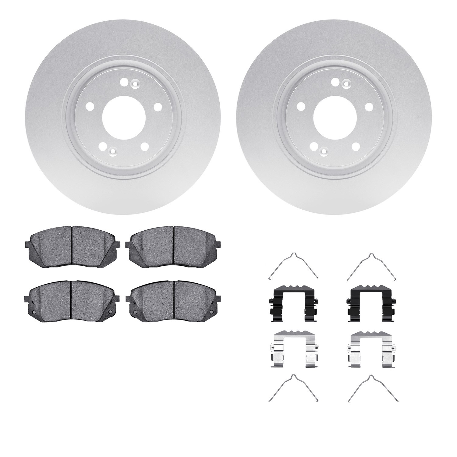 DFC GEOSPEC Coated Rotors with 5000 Brake Pads - Ceramic and Hardware