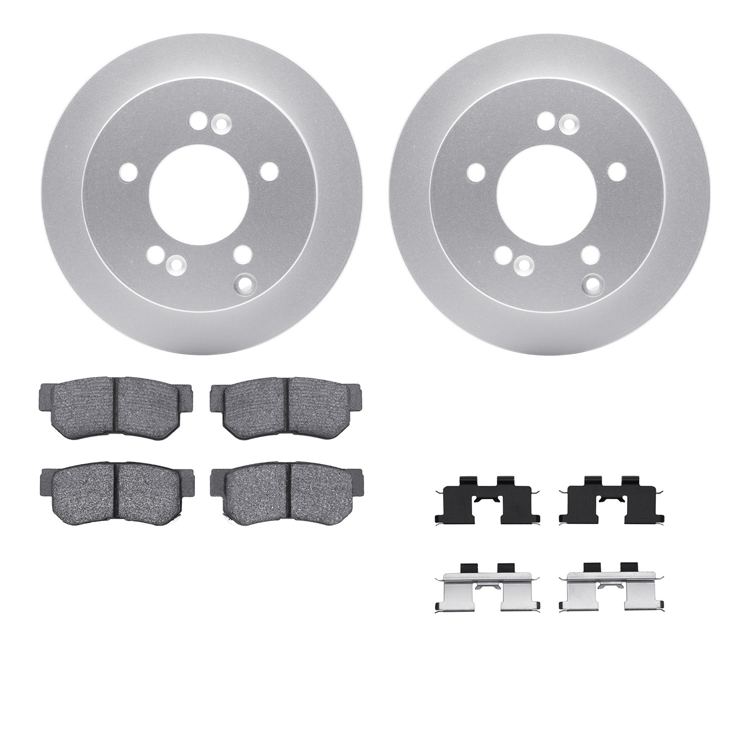 DFC GEOSPEC Coated Rotors with 5000 Brake Pads - Ceramic and Hardware