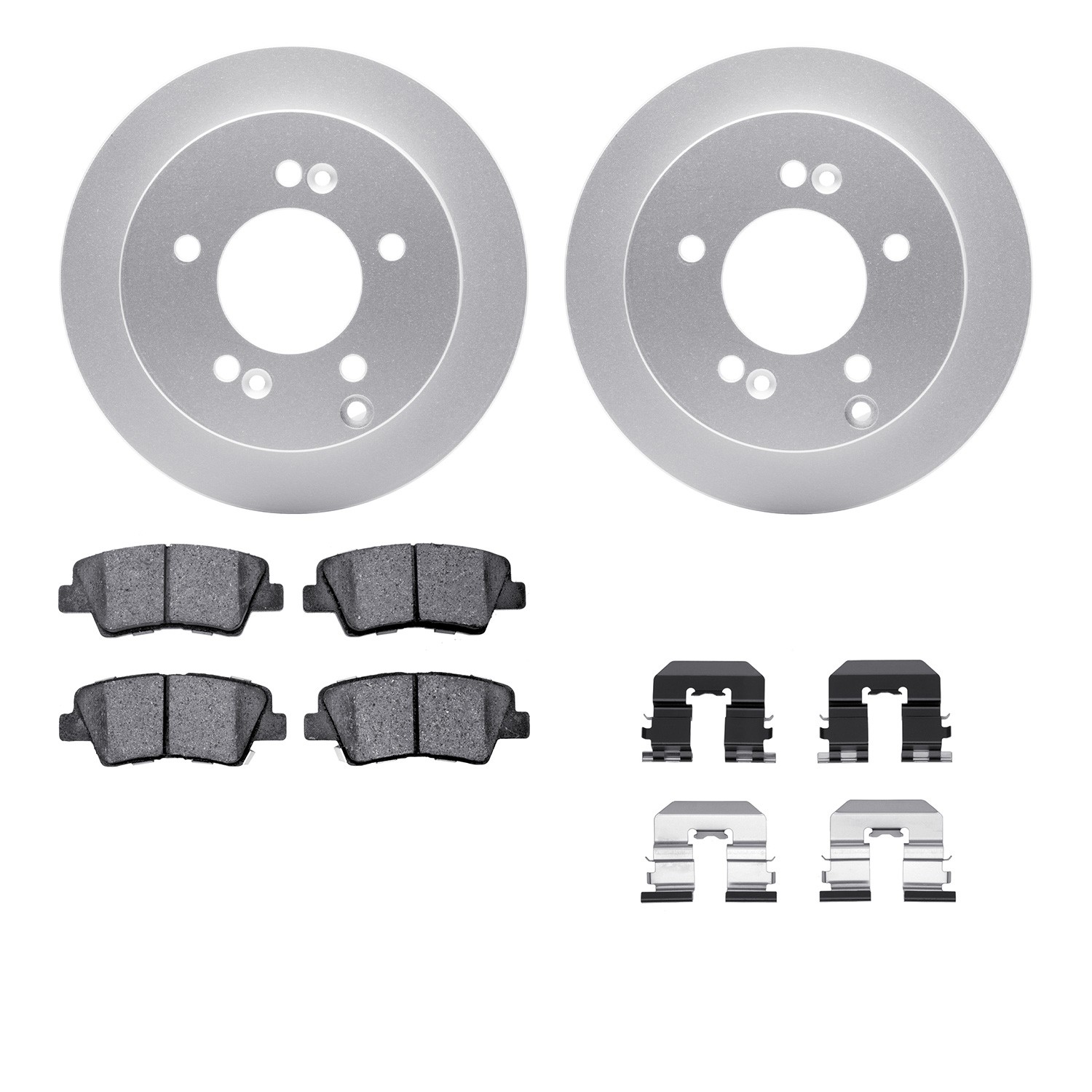 DFC GEOSPEC Coated Rotors with 5000 Brake Pads - Ceramic and Hardware