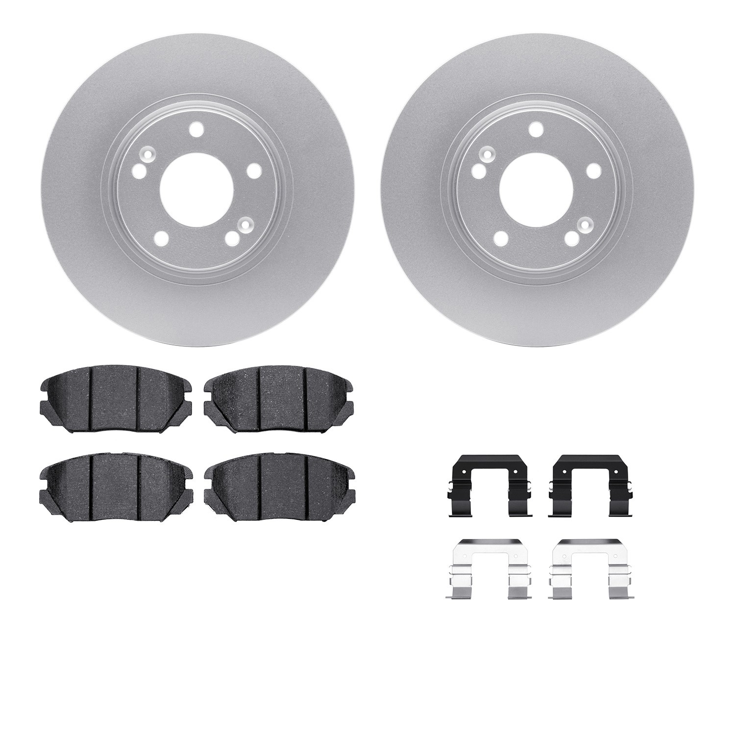 DFC GEOSPEC Coated Rotors with 5000 Brake Pads - Ceramic and Hardware