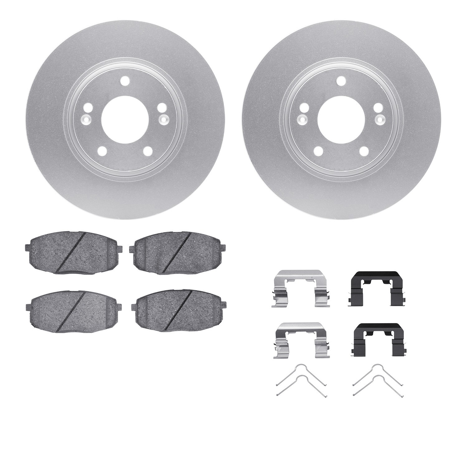 DFC GEOSPEC Coated Rotors with 5000 Brake Pads - Ceramic and Hardware