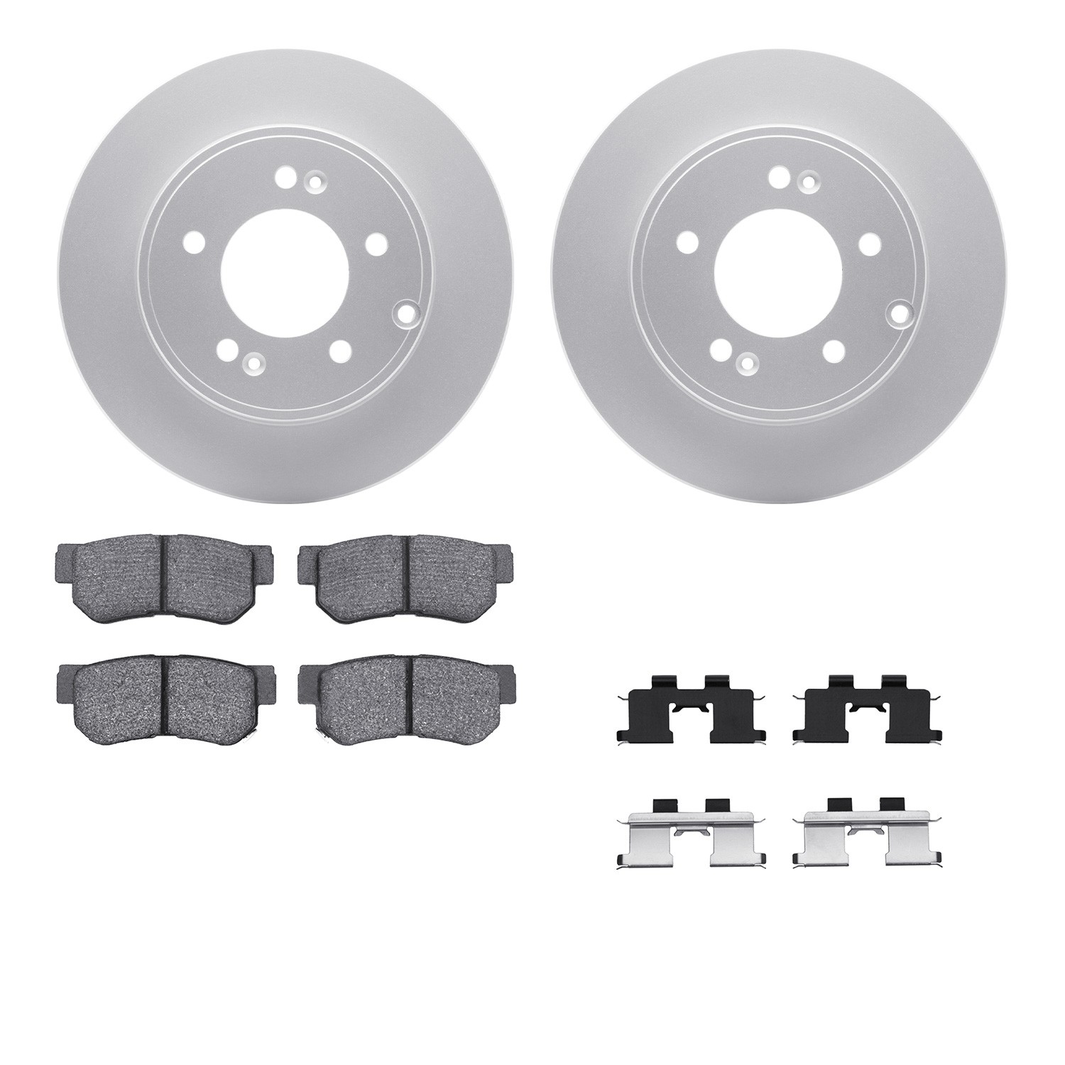 DFC GEOSPEC Coated Rotors with 5000 Brake Pads - Ceramic and Hardware