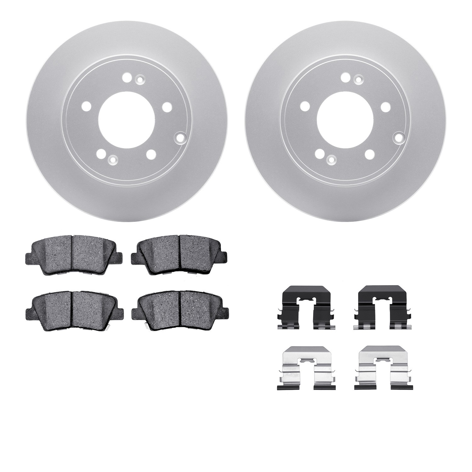 DFC GEOSPEC Coated Rotors with 5000 Brake Pads - Ceramic and Hardware