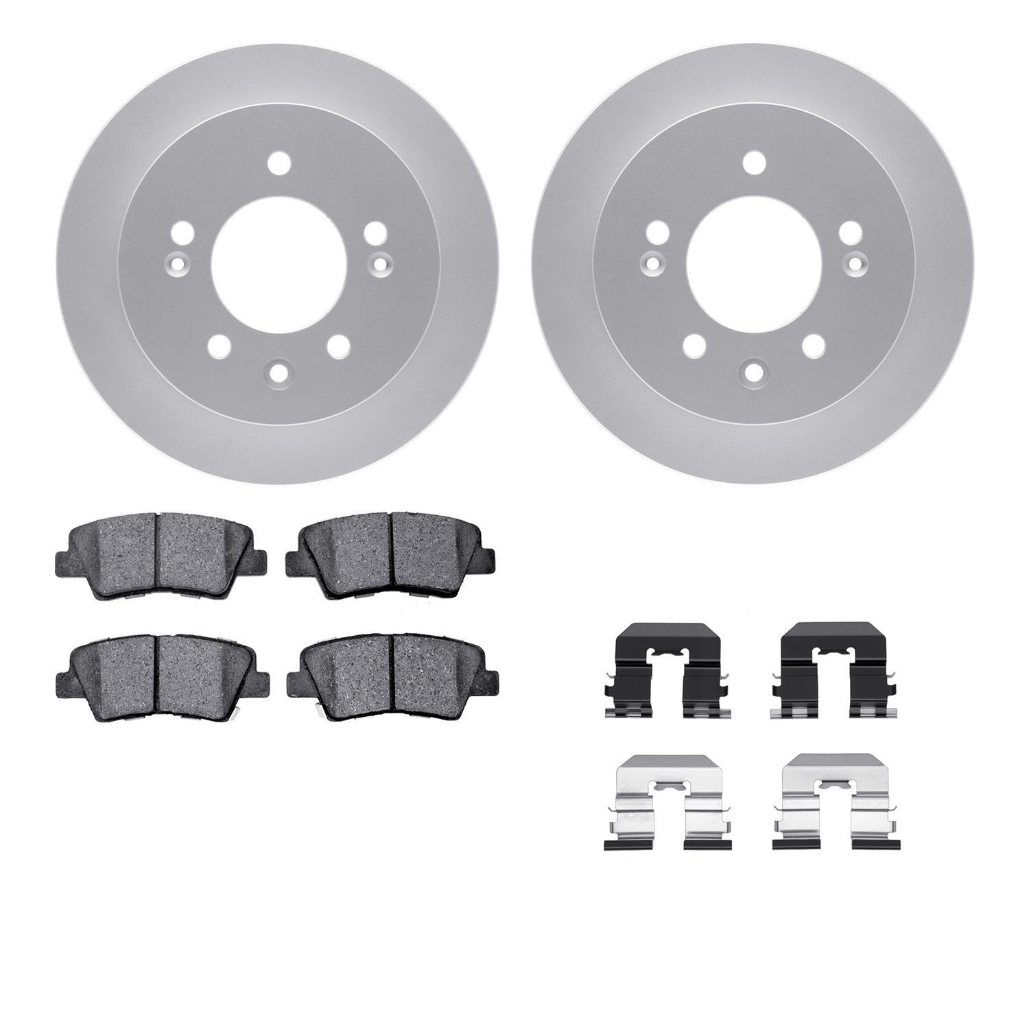 DFC GEOSPEC Coated Rotors with 5000 Brake Pads - Ceramic and Hardware