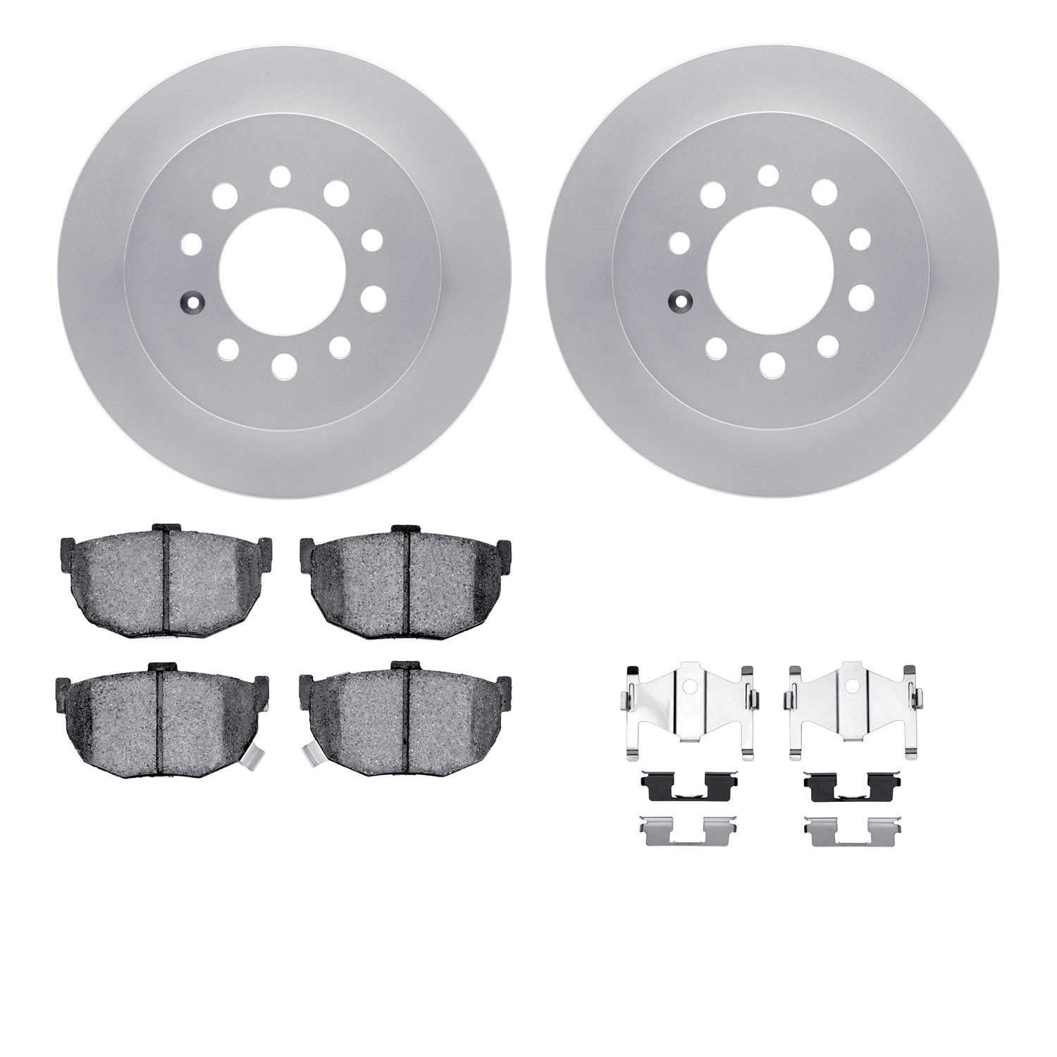 DFC GEOSPEC Coated Rotors with 5000 Brake Pads - Ceramic and Hardware