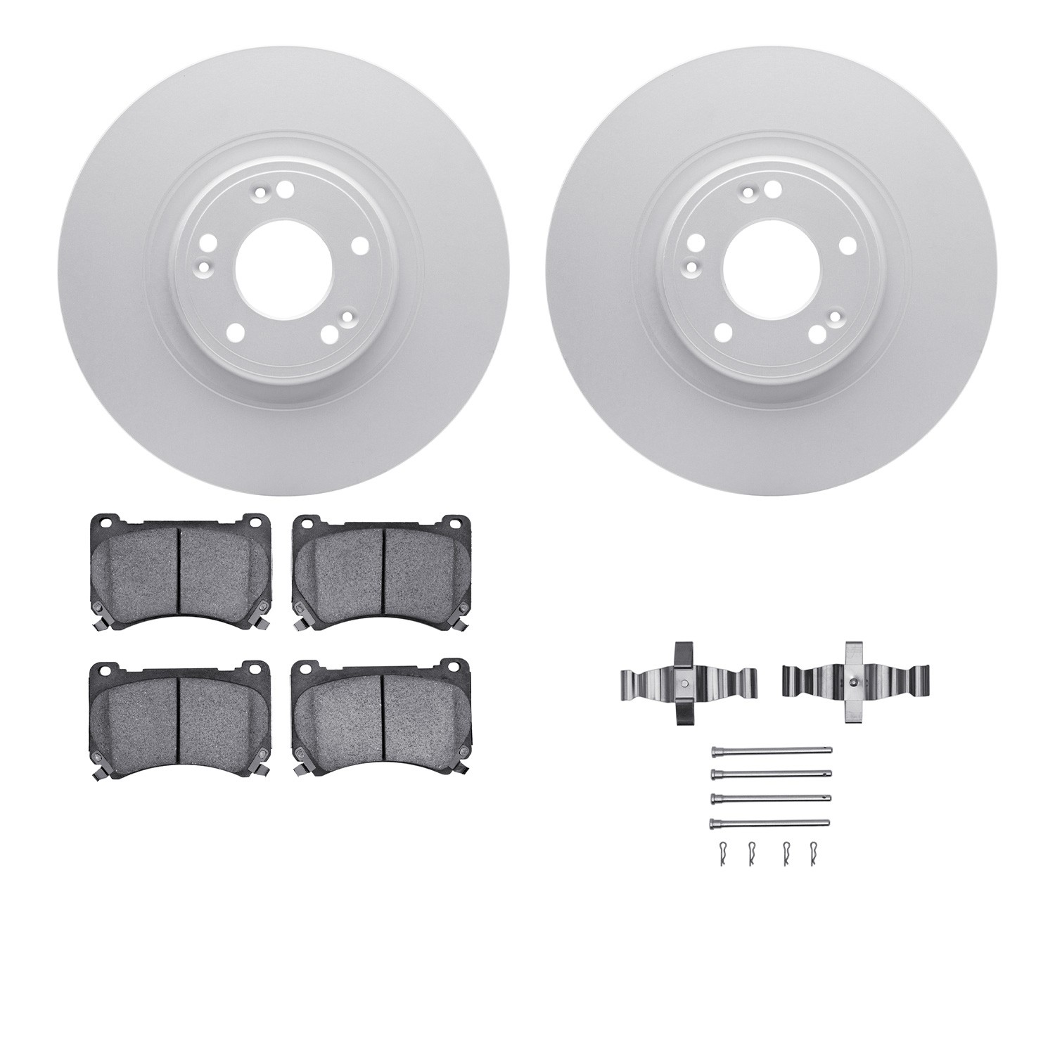 DFC GEOSPEC Coated Rotors with 5000 Brake Pads - Ceramic and Hardware