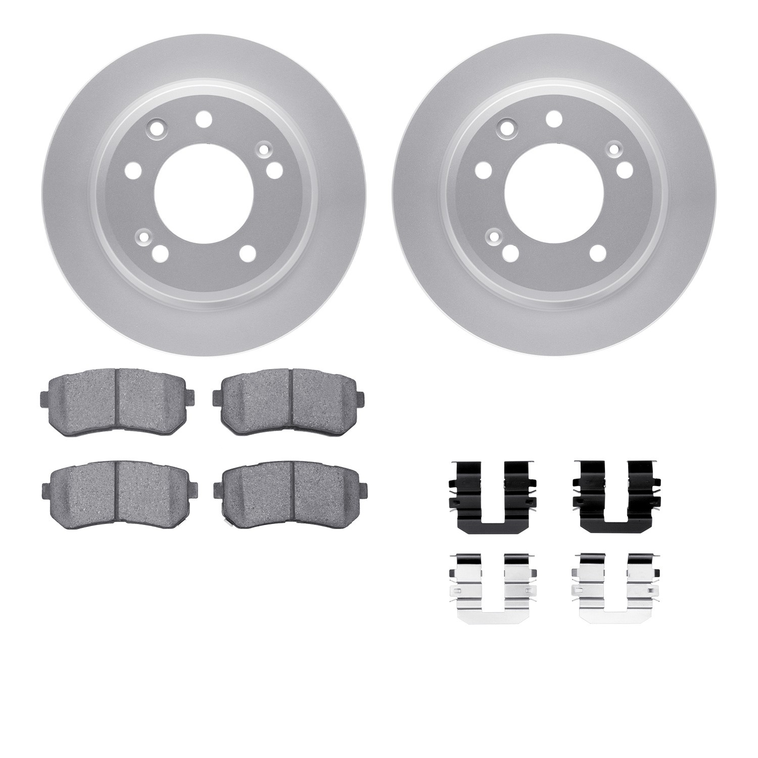 DFC GEOSPEC Coated Rotors with 5000 Brake Pads - Ceramic and Hardware