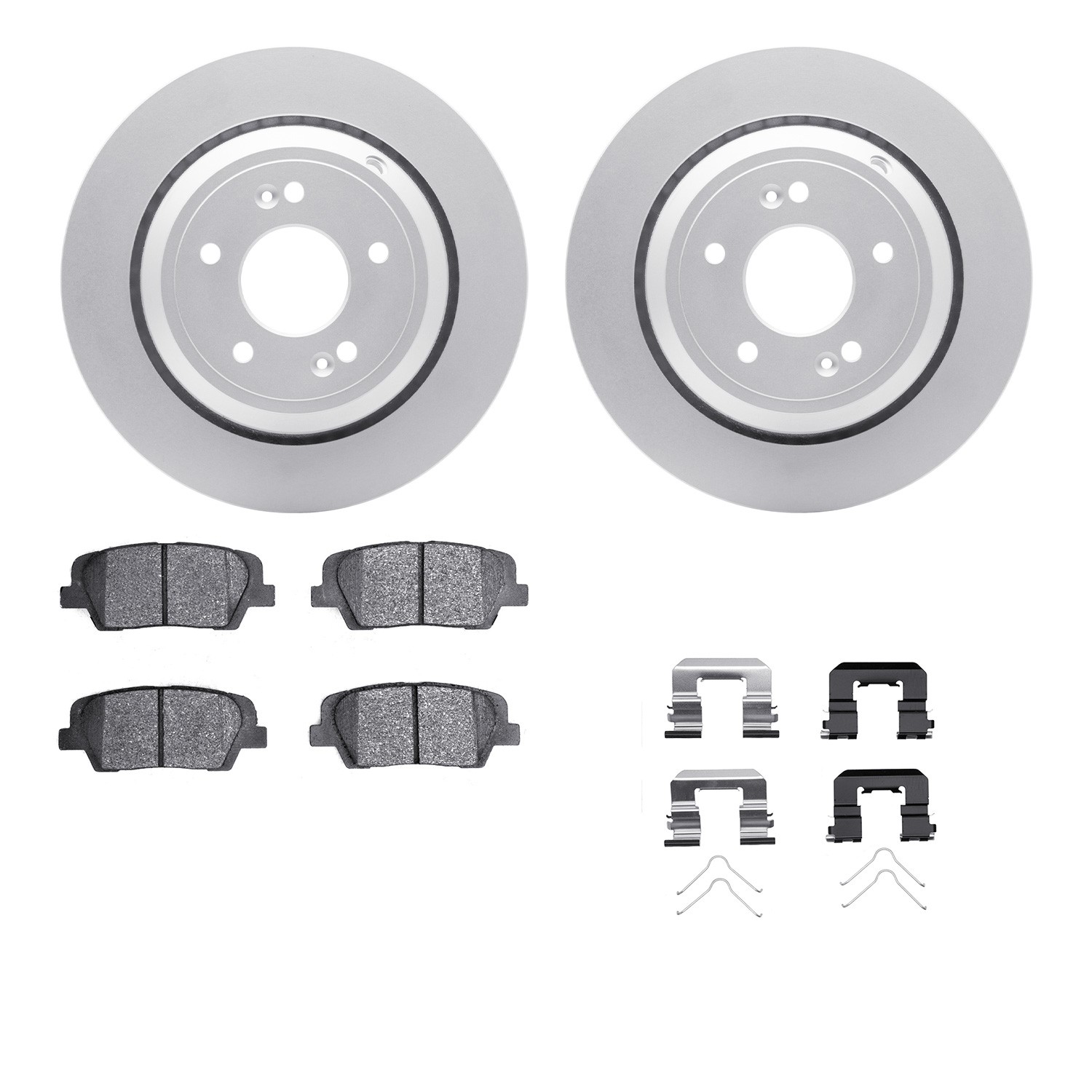 DFC GEOSPEC Coated Rotors with 5000 Brake Pads - Ceramic and Hardware