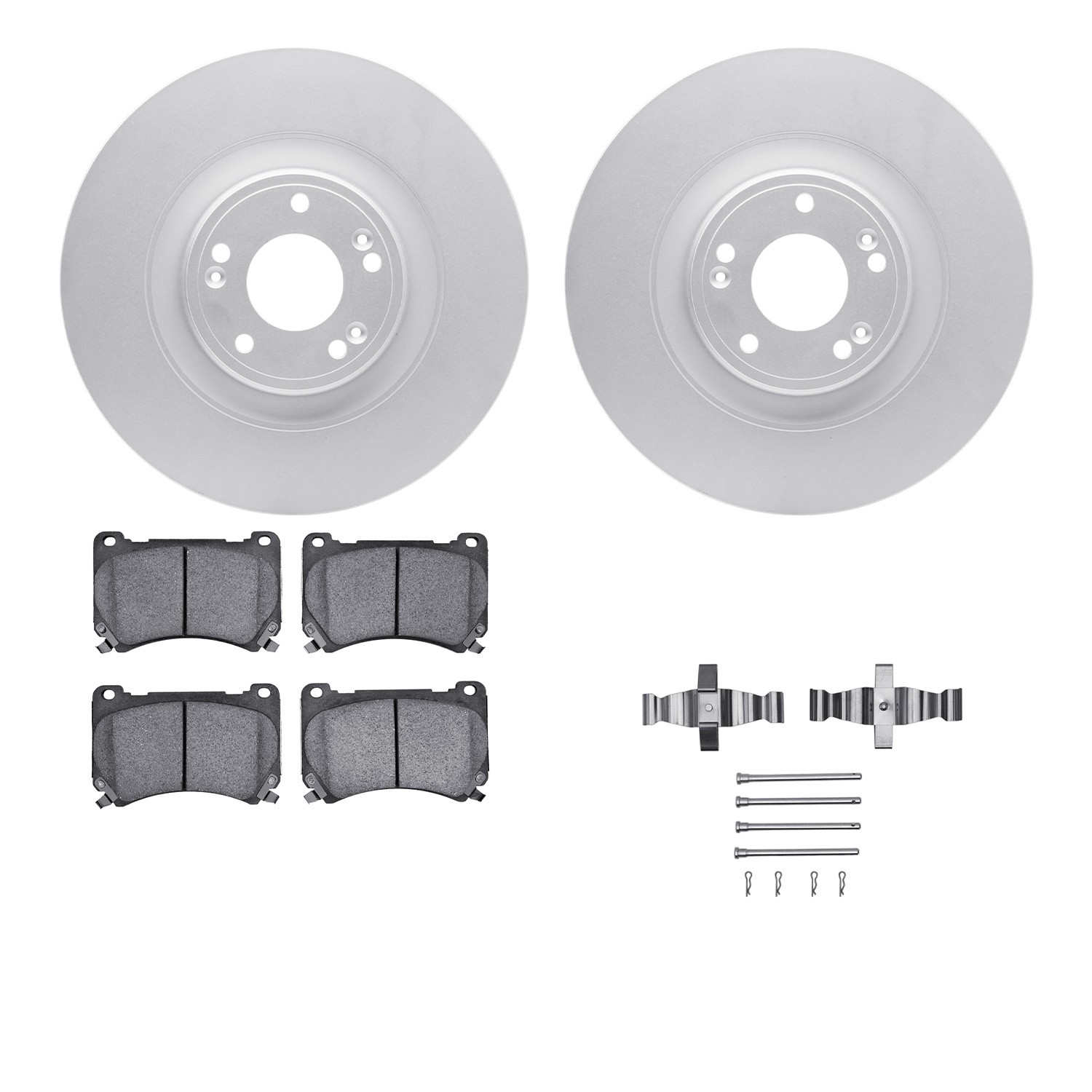 DFC GEOSPEC Coated Rotors with 5000 Brake Pads - Ceramic and Hardware
