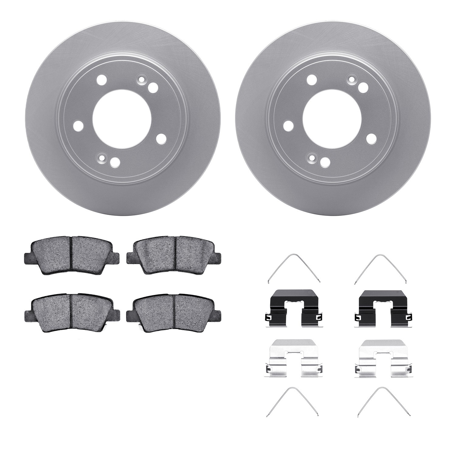 DFC GEOSPEC Coated Rotors with 5000 Brake Pads - Ceramic and Hardware