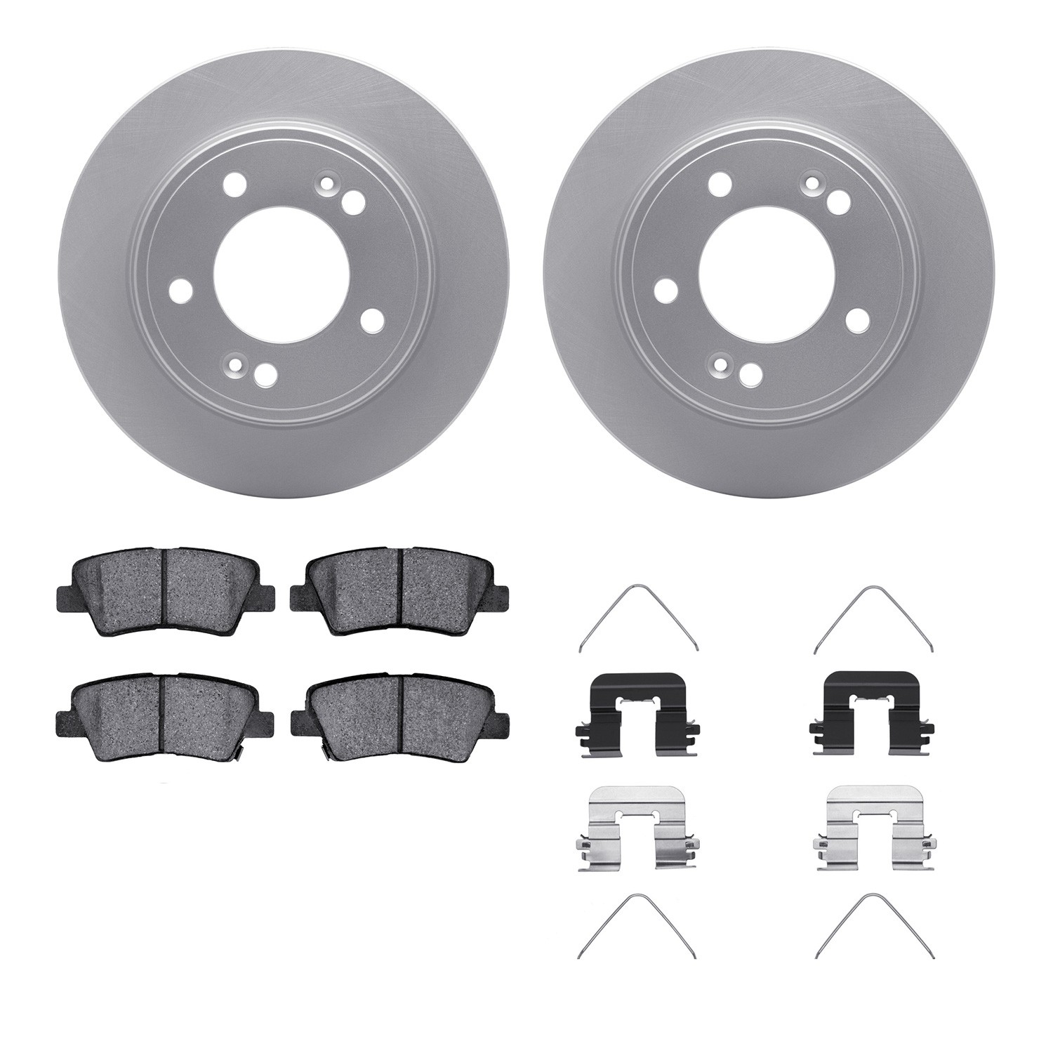 DFC GEOSPEC Coated Rotors with 5000 Brake Pads - Ceramic and Hardware