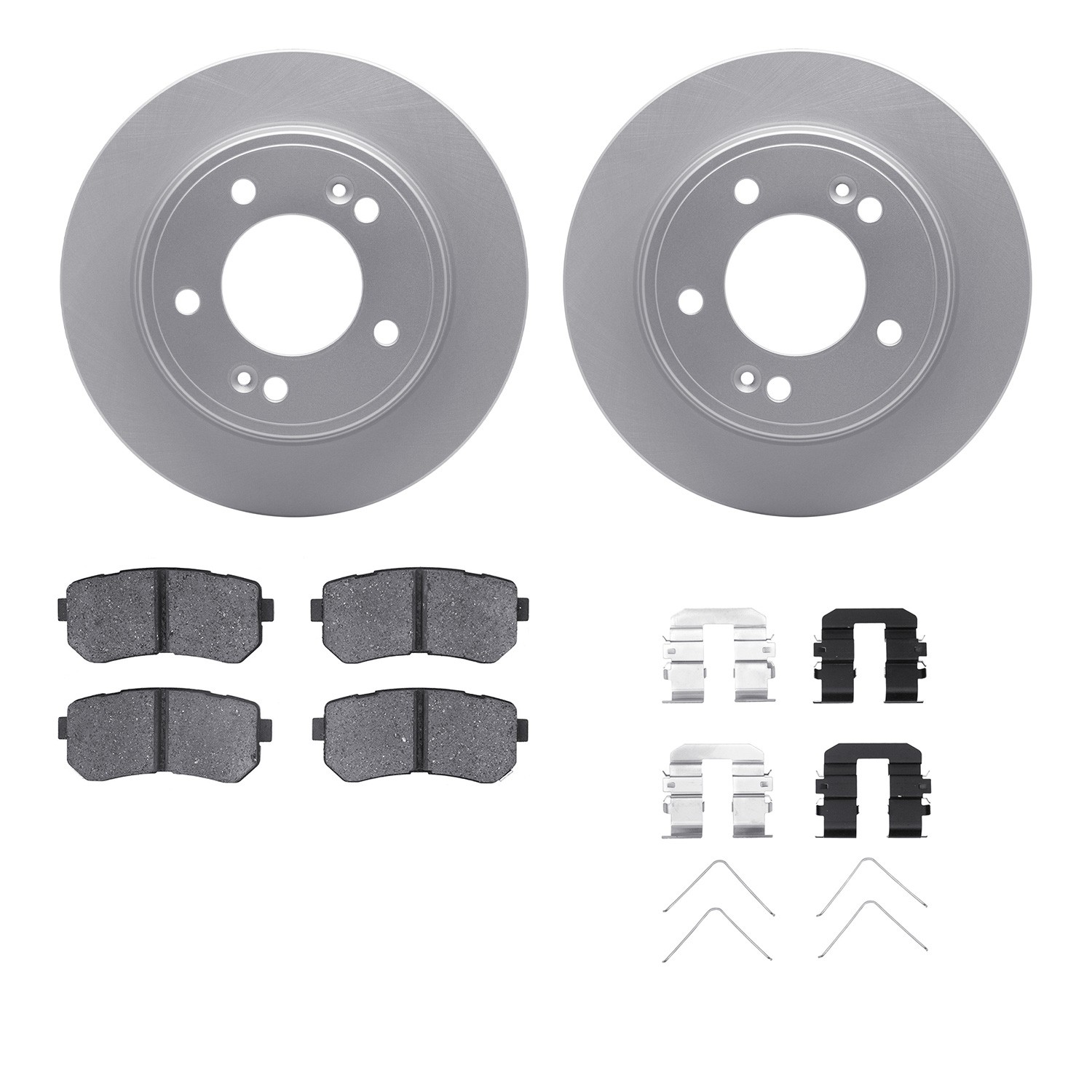 DFC GEOSPEC Coated Rotors with 5000 Brake Pads - Ceramic and Hardware