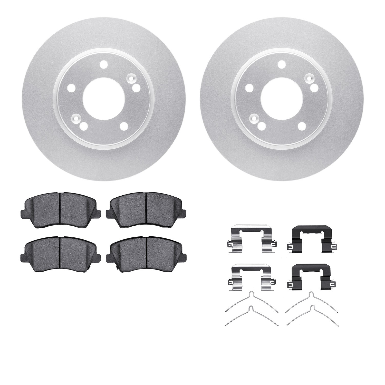 DFC GEOSPEC Coated Rotors with 5000 Brake Pads - Ceramic and Hardware