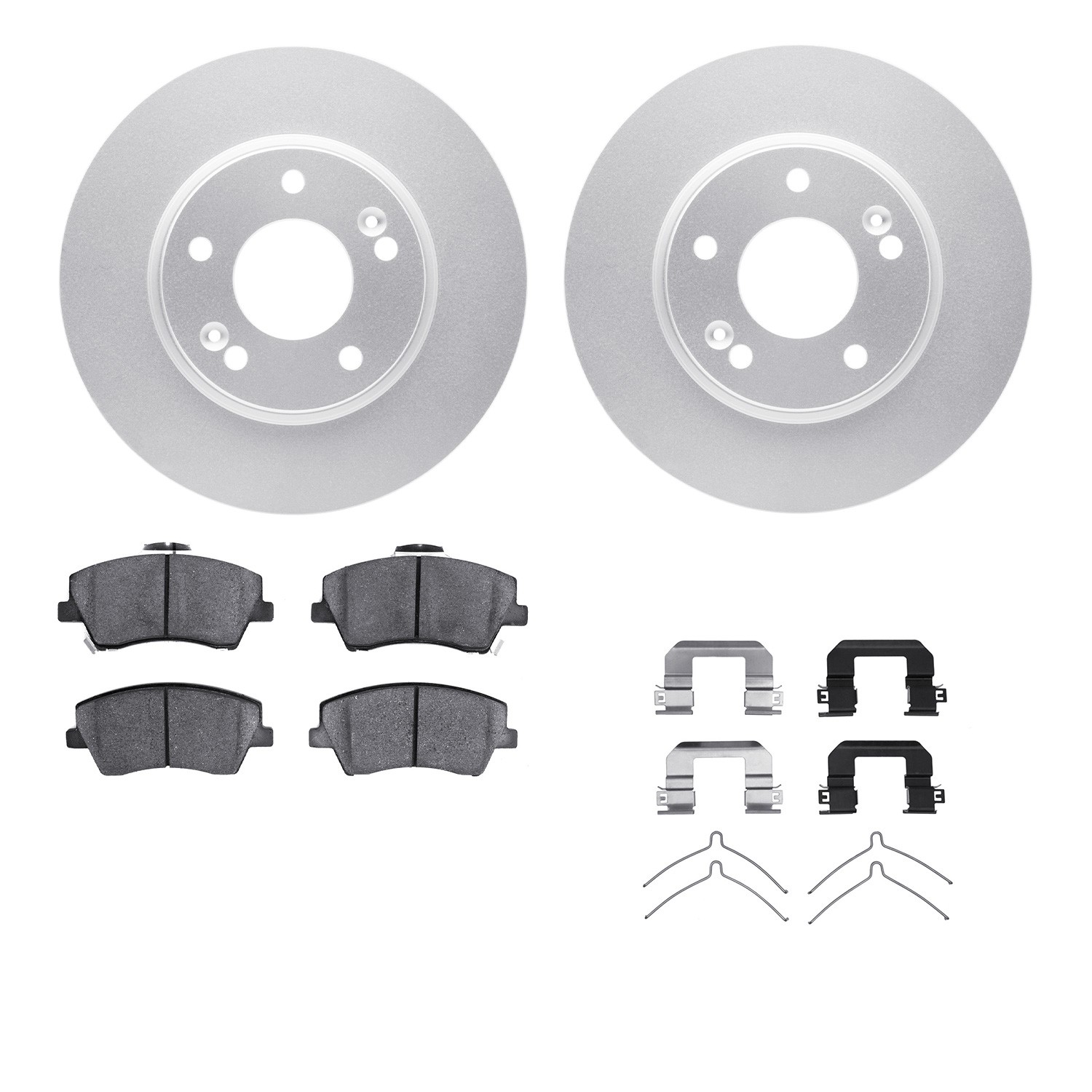 DFC GEOSPEC Coated Rotors with 5000 Brake Pads - Ceramic and Hardware