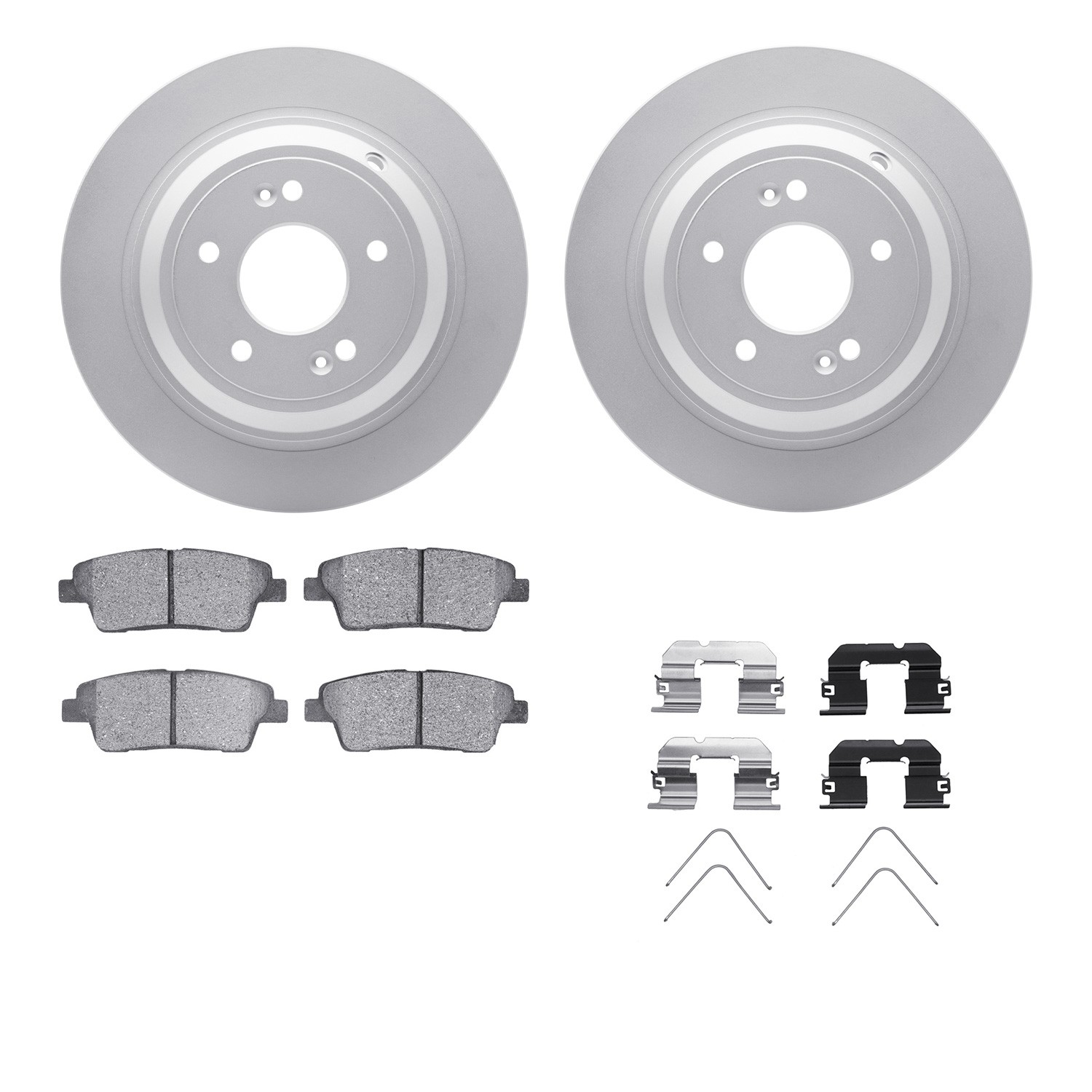 DFC GEOSPEC Coated Rotors with 5000 Brake Pads - Ceramic and Hardware