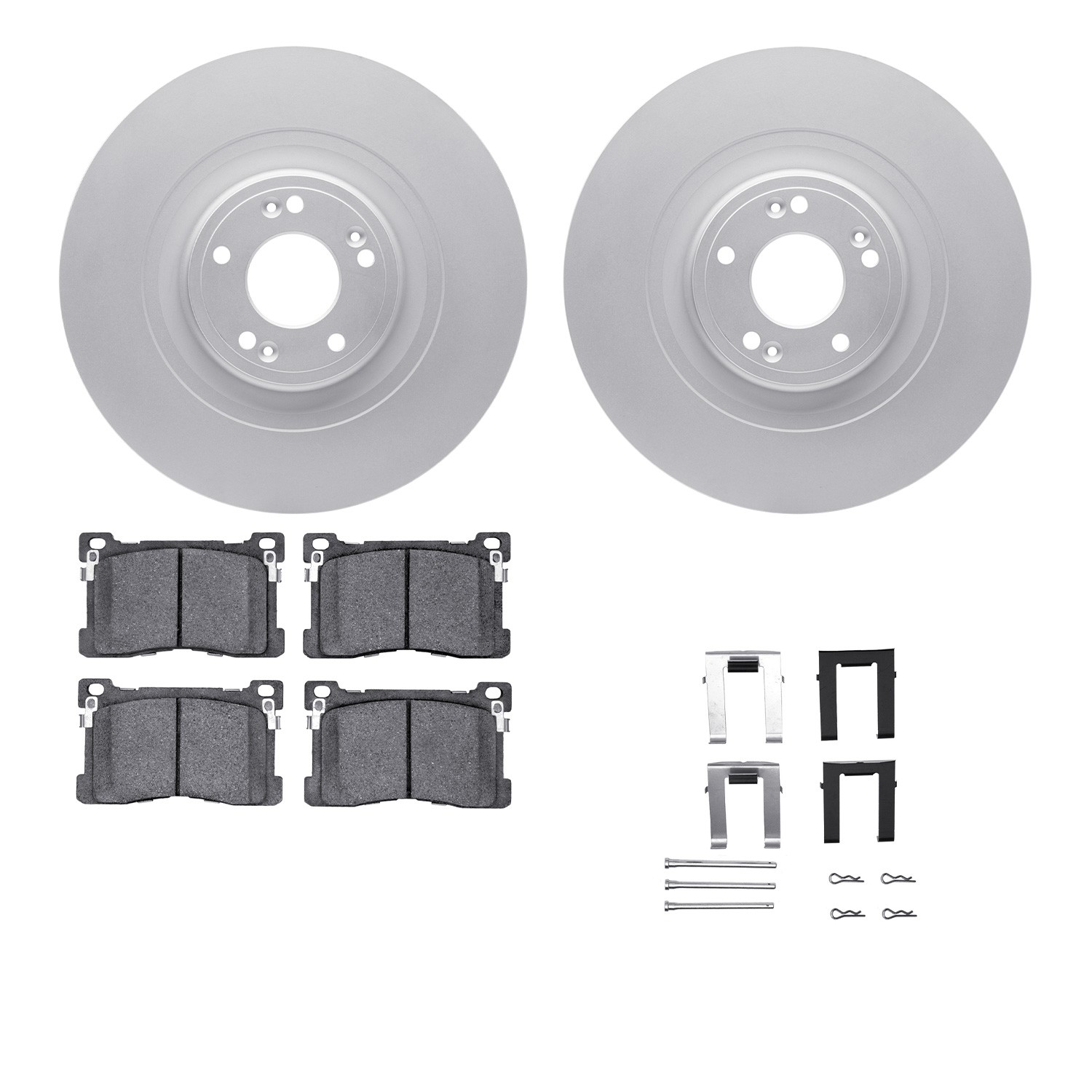 DFC GEOSPEC Coated Rotors with 5000 Brake Pads - Ceramic and Hardware