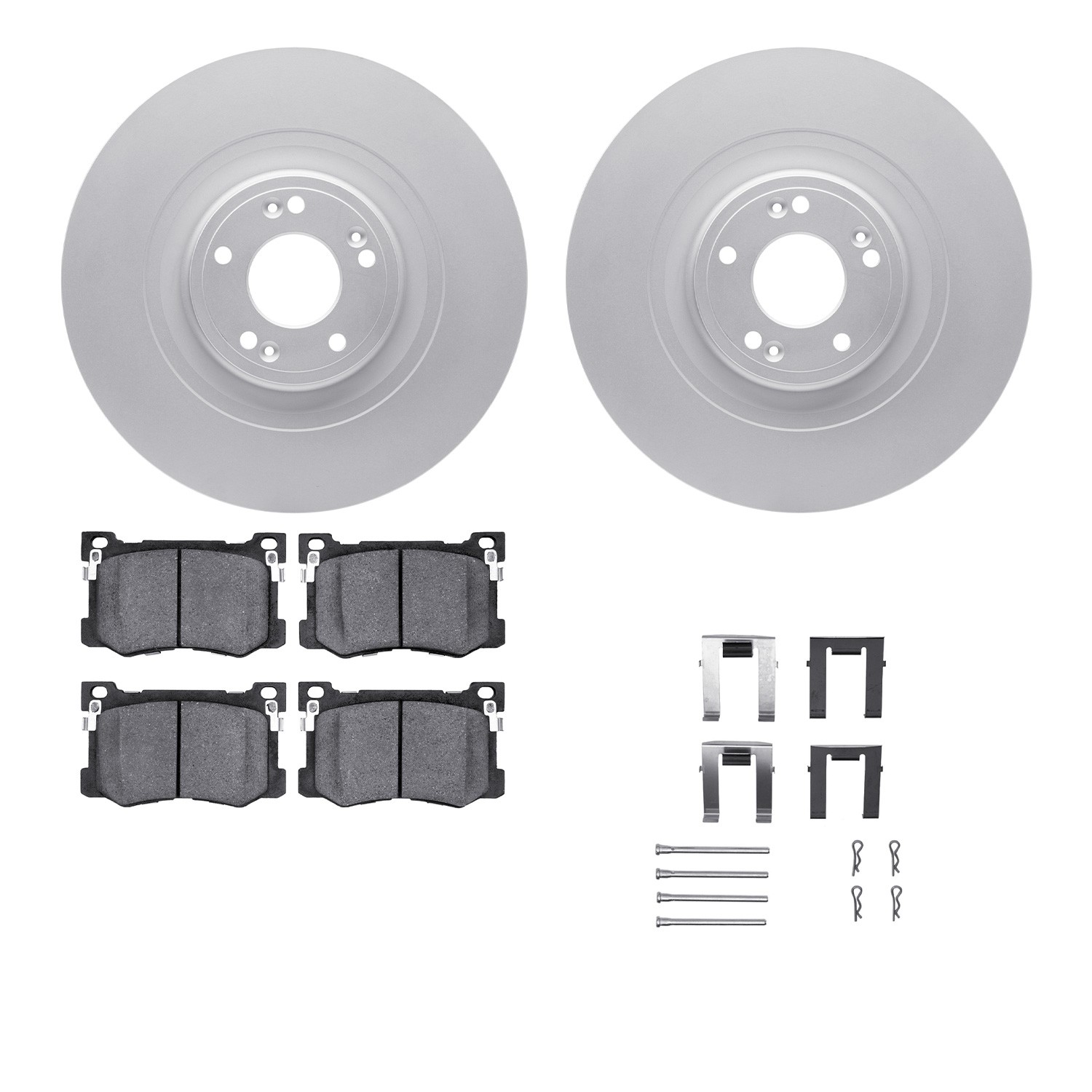 DFC GEOSPEC Coated Rotors with 5000 Brake Pads - Ceramic and Hardware