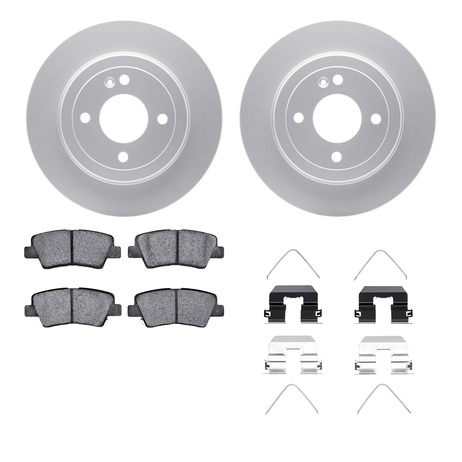 DFC GEOSPEC Coated Rotors with 5000 Brake Pads - Ceramic and Hardware