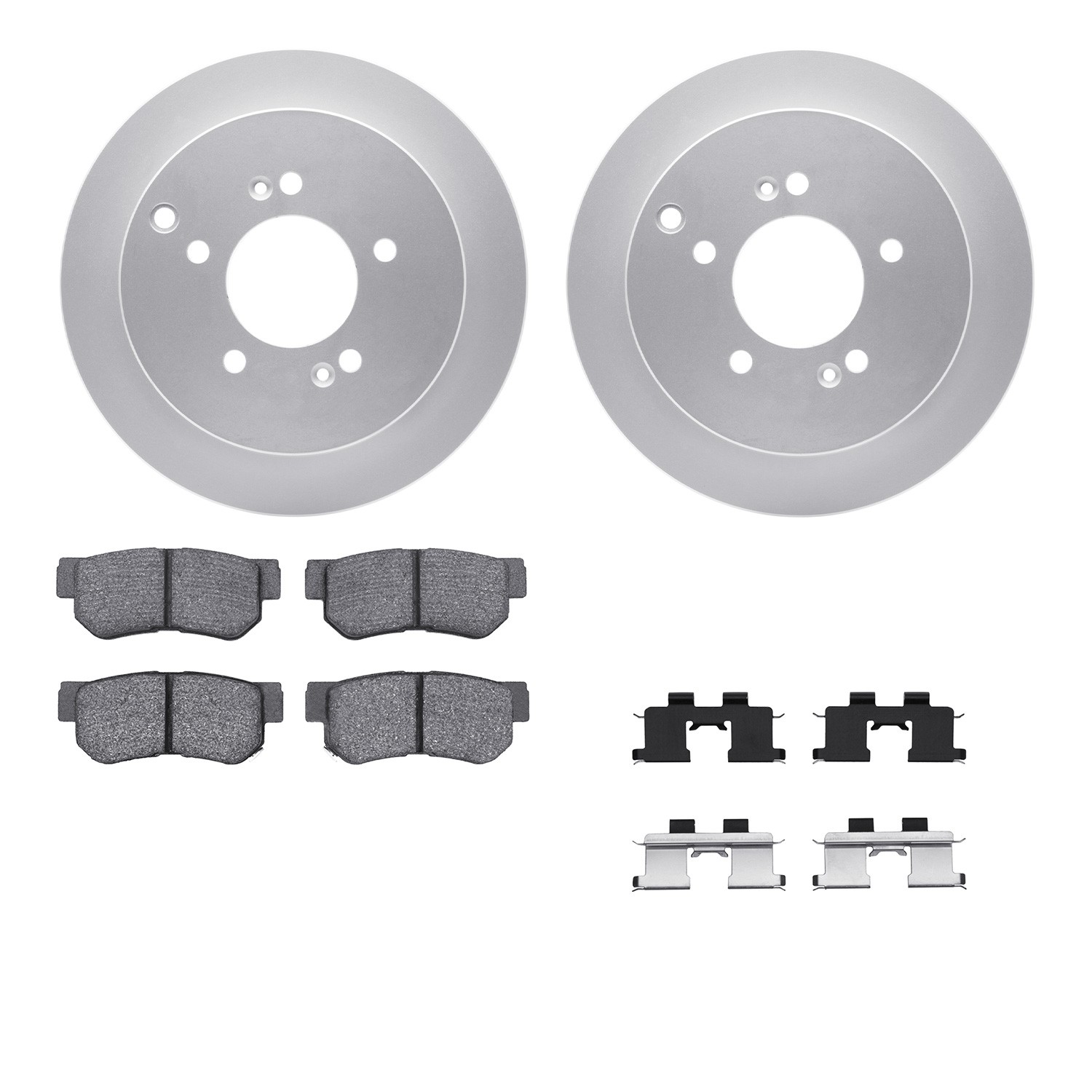 DFC GEOSPEC Coated Rotors with 5000 Brake Pads - Ceramic and Hardware