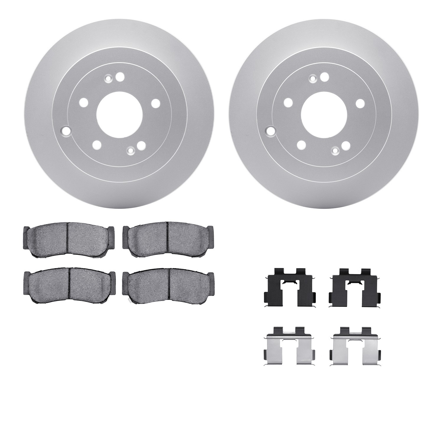 DFC GEOSPEC Coated Rotors with 5000 Brake Pads - Ceramic and Hardware