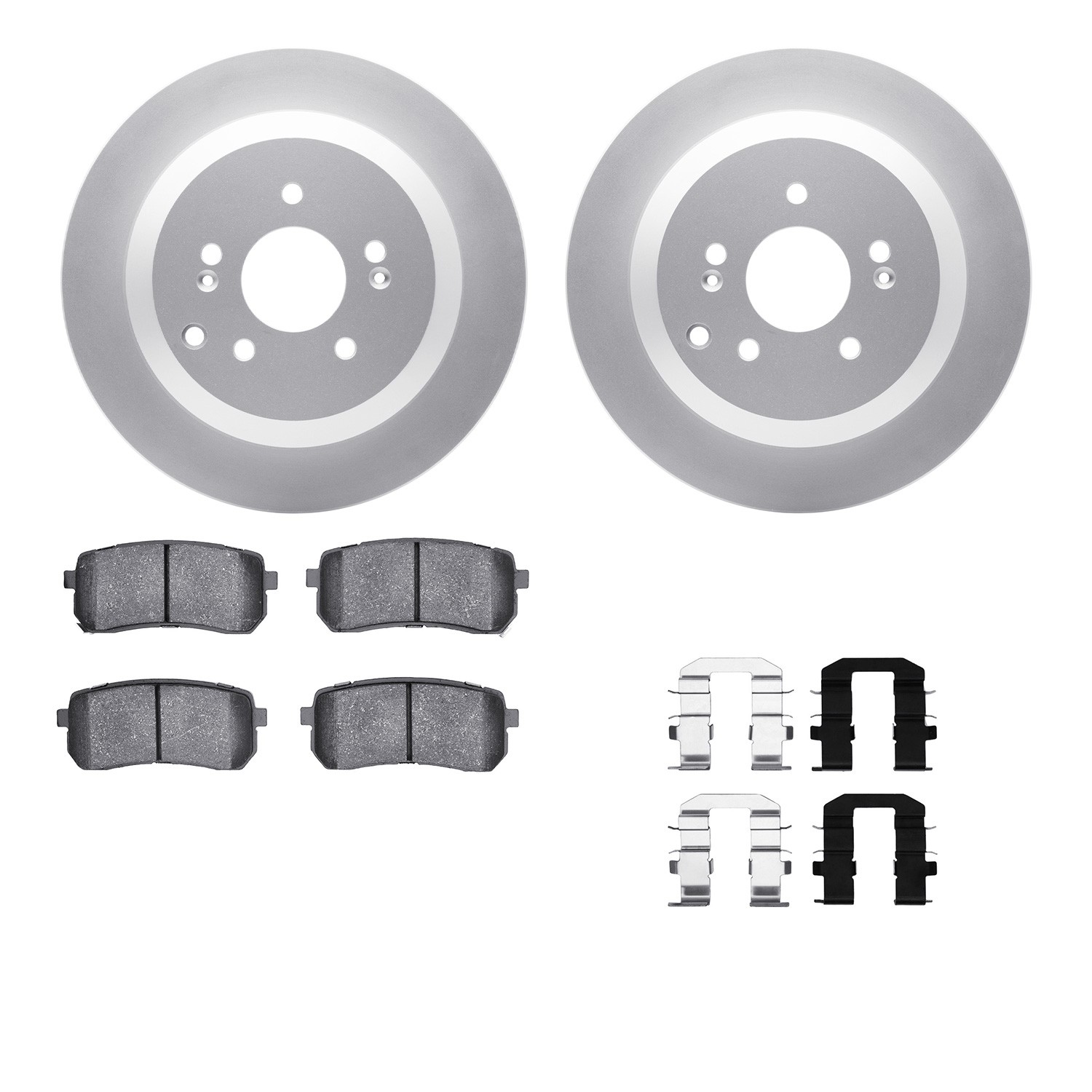DFC GEOSPEC Coated Rotors with 5000 Brake Pads - Ceramic and Hardware
