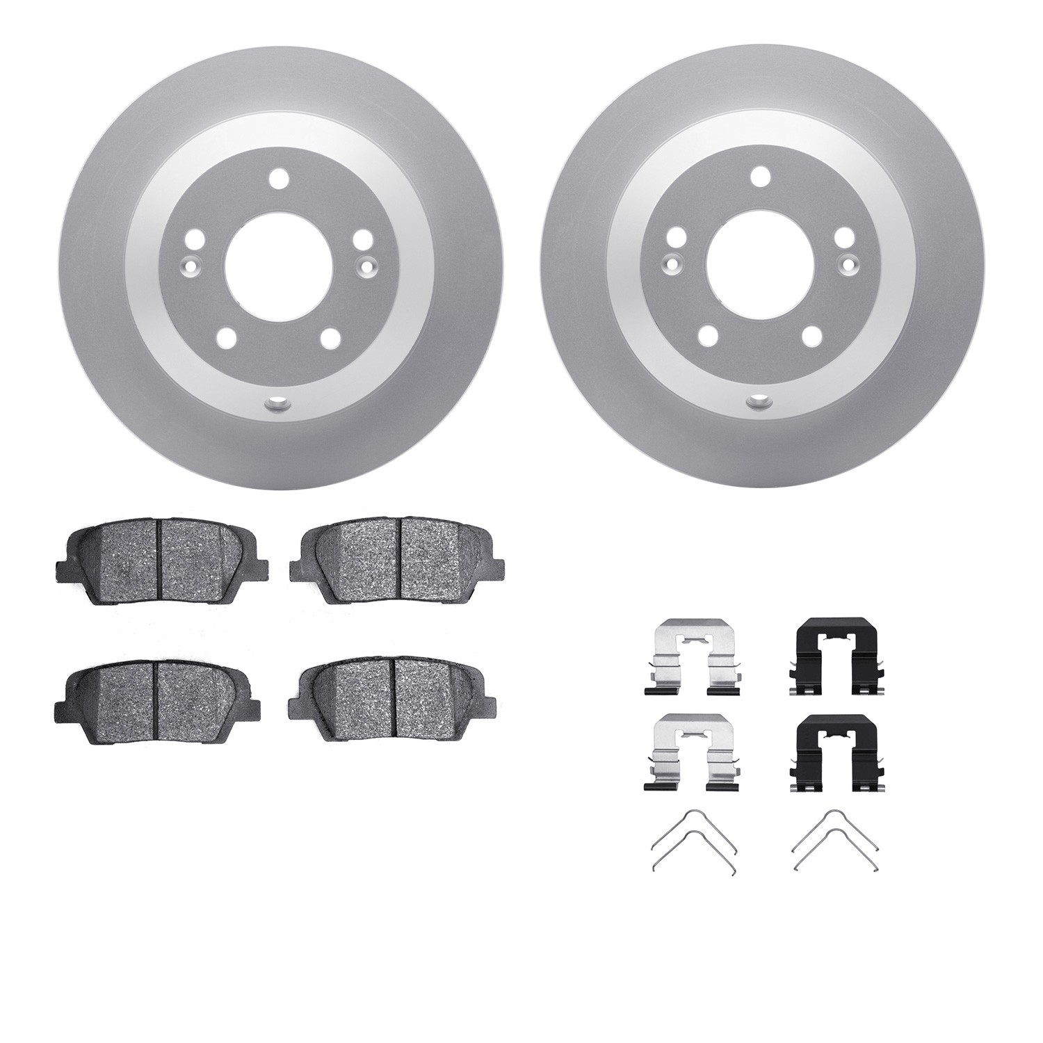 DFC GEOSPEC Coated Rotors with 5000 Brake Pads - Ceramic and Hardware