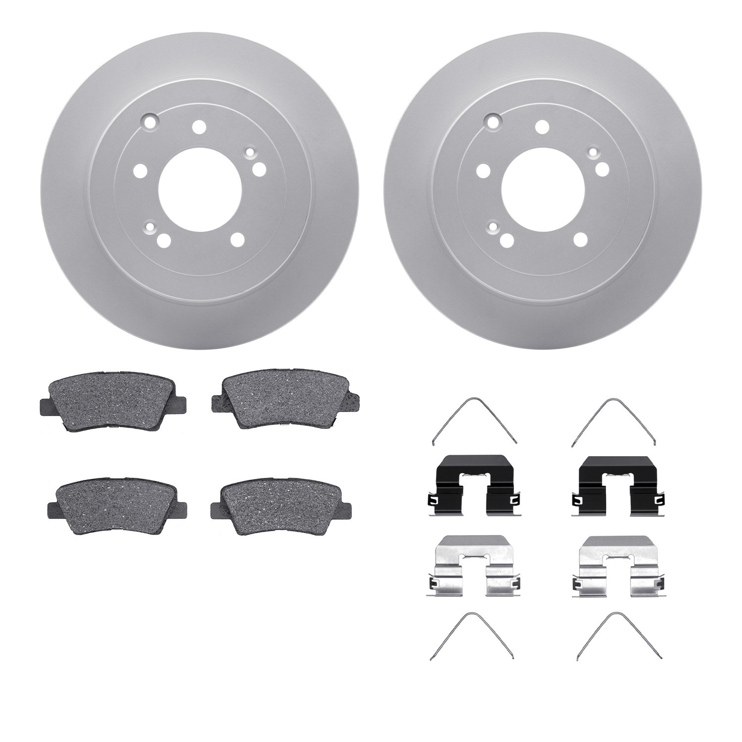 DFC GEOSPEC Coated Rotors with 5000 Brake Pads - Ceramic and Hardware