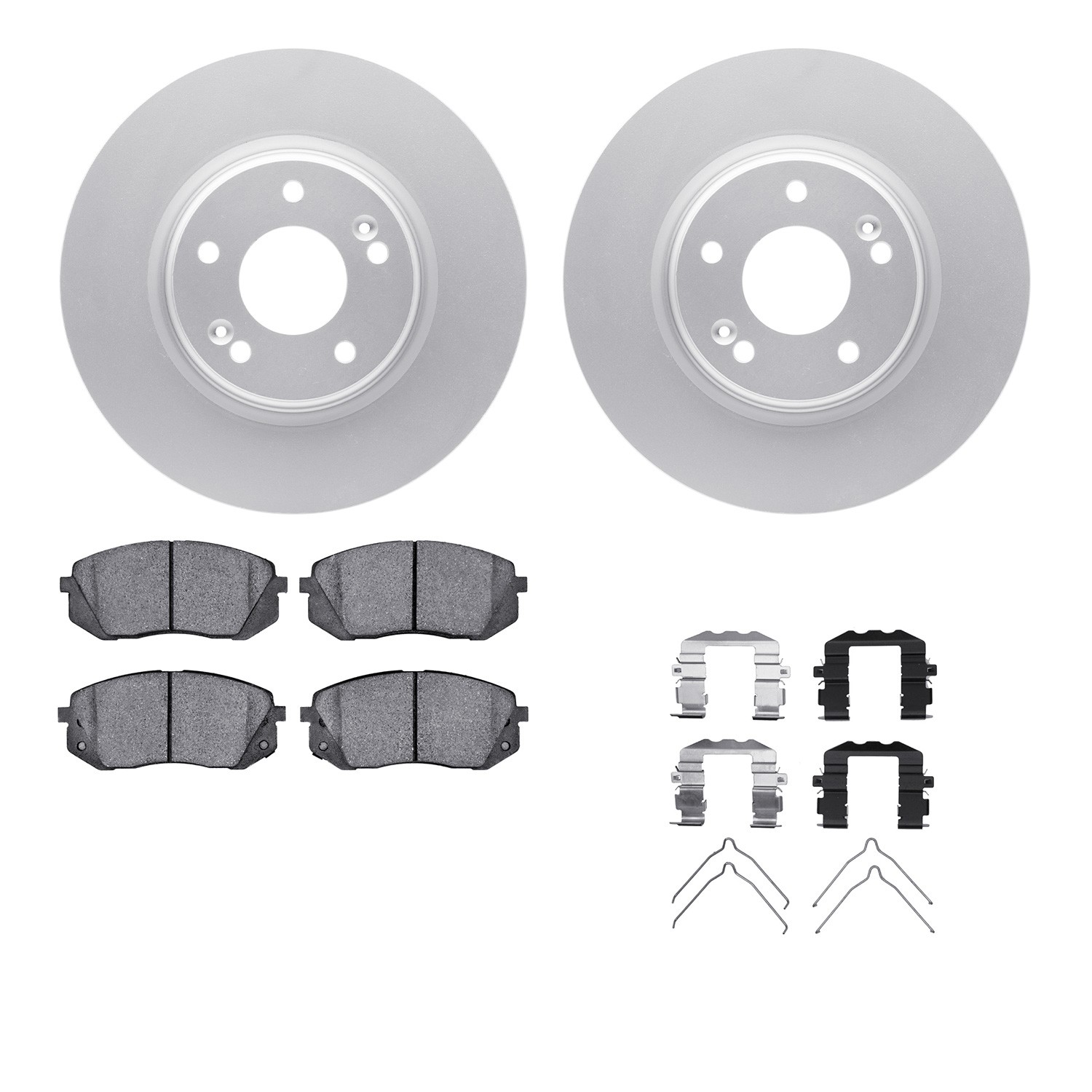 DFC GEOSPEC Coated Rotors with 5000 Brake Pads - Ceramic and Hardware