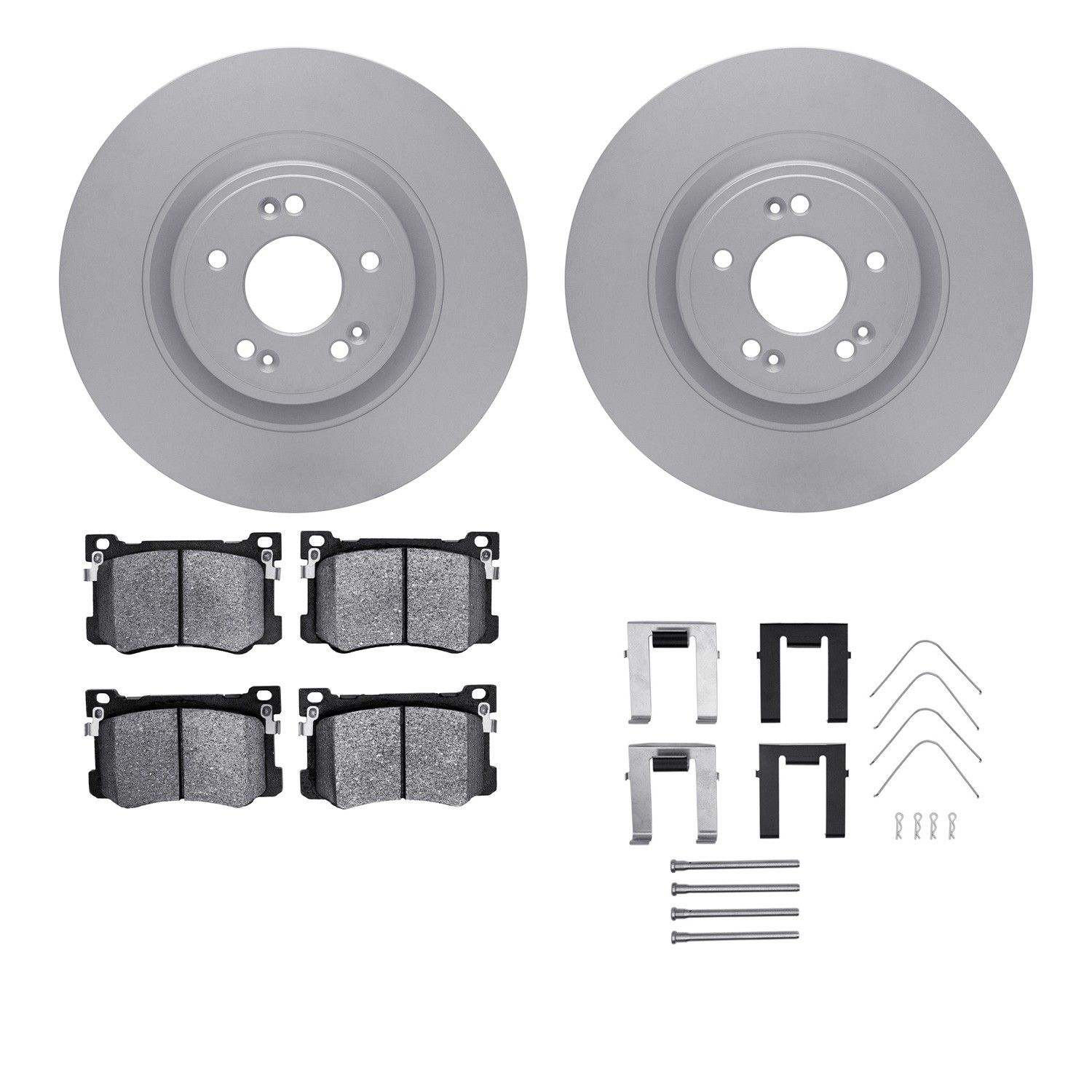 DFC GEOSPEC Coated Rotors with 5000 Brake Pads - Ceramic and Hardware