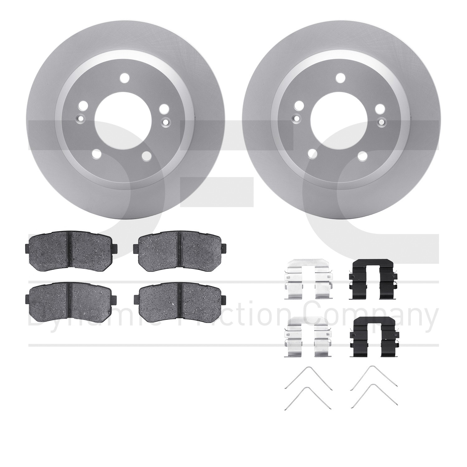 DFC GEOSPEC Coated Rotors with 5000 Brake Pads - Ceramic and Hardware