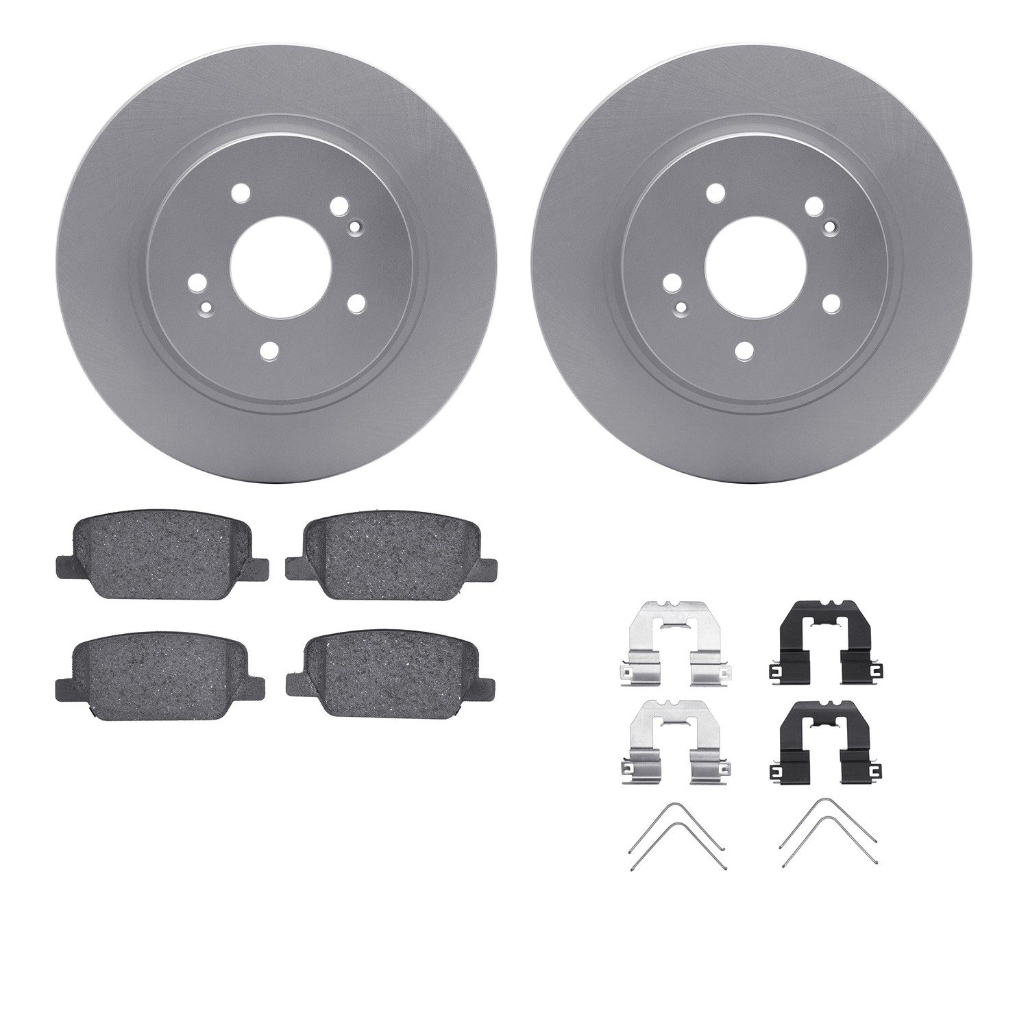 DFC GEOSPEC Coated Rotors with 5000 Brake Pads - Ceramic and Hardware