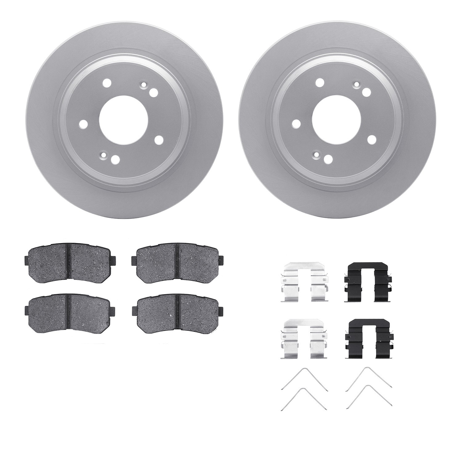 DFC GEOSPEC Coated Rotors with 5000 Brake Pads - Ceramic and Hardware