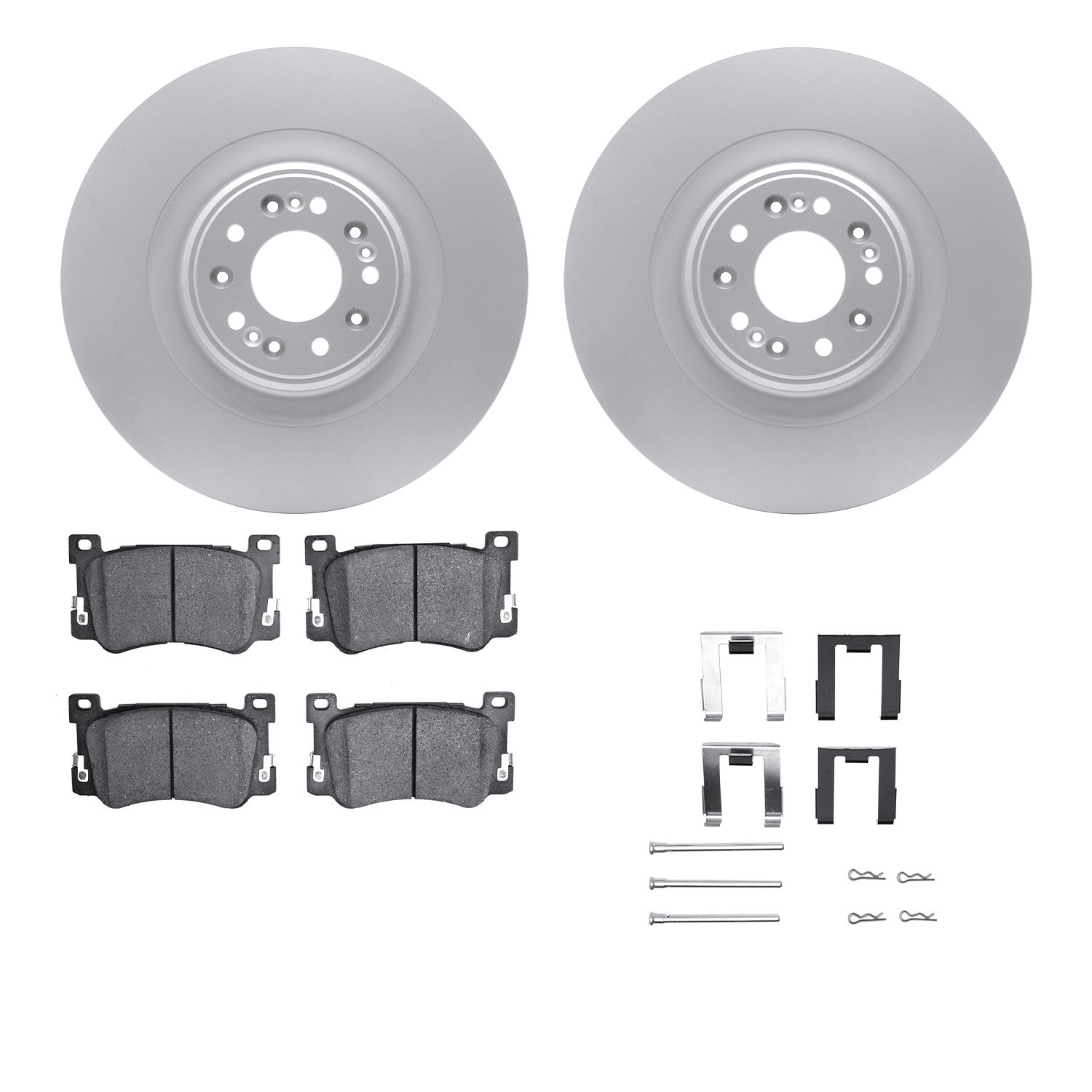DFC GEOSPEC Coated Rotors with 5000 Brake Pads - Ceramic and Hardware
