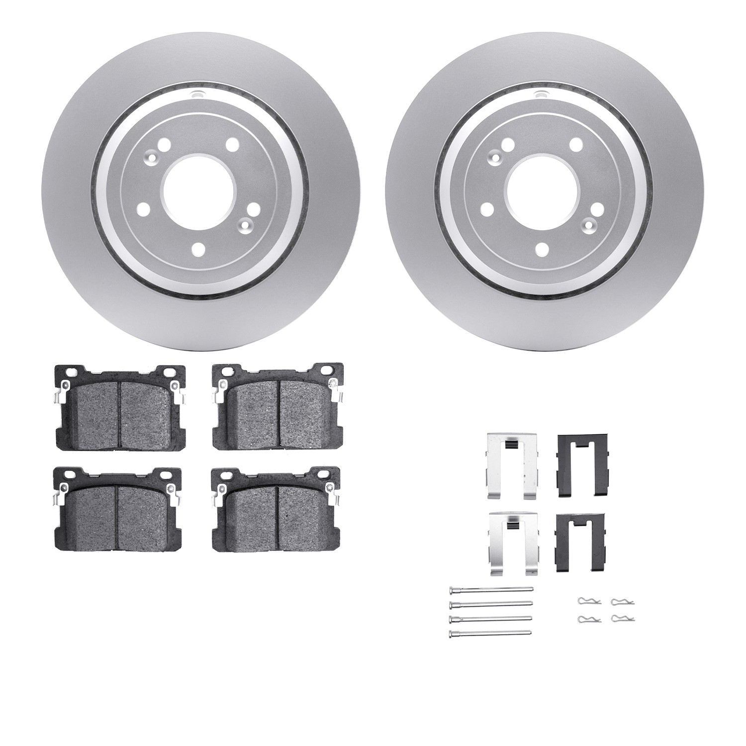 DFC GEOSPEC Coated Rotors with 5000 Brake Pads - Ceramic and Hardware