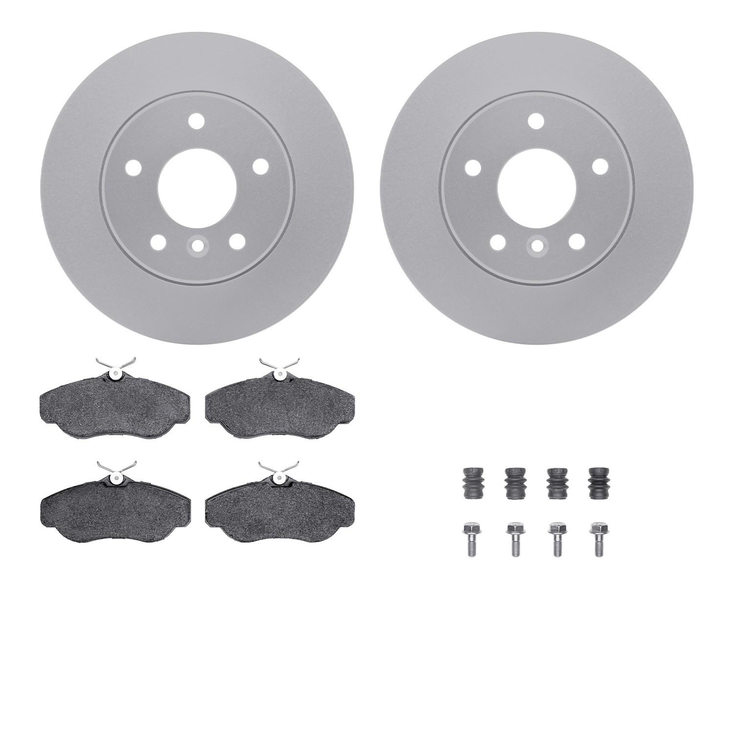 DFC GEOSPEC Coated Rotors with 5000 Brake Pads - Ceramic and Hardware