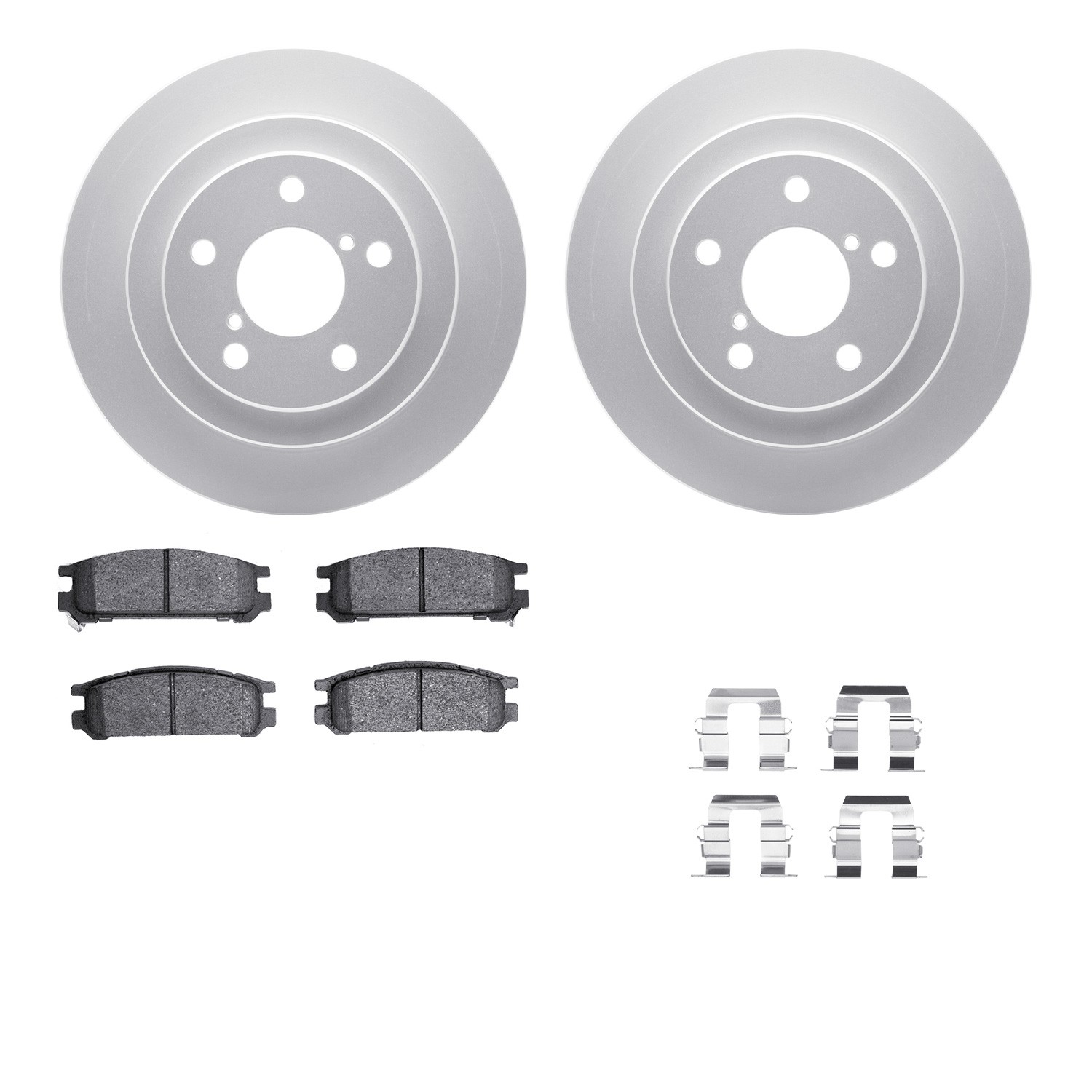 DFC GEOSPEC Coated Rotors with 5000 Brake Pads - Ceramic and Hardware