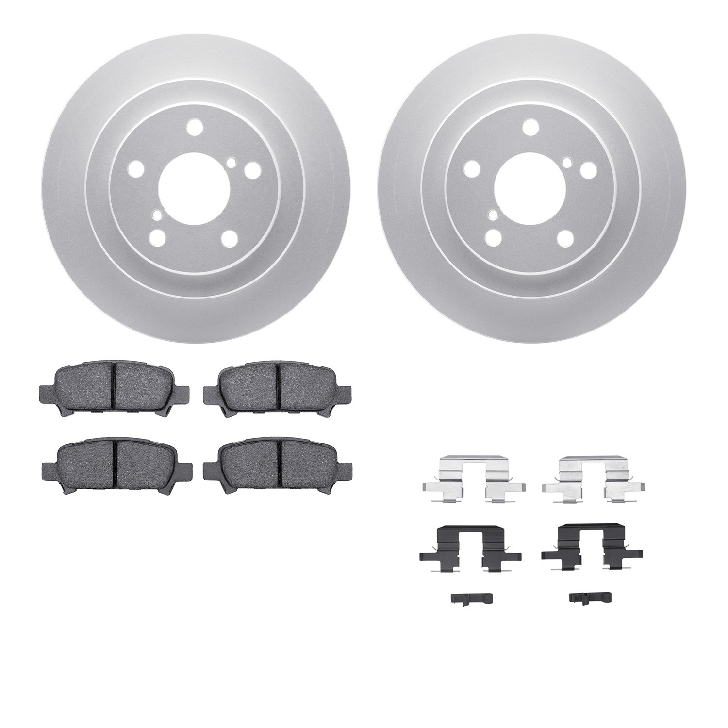 DFC GEOSPEC Coated Rotors with 5000 Brake Pads - Ceramic and Hardware