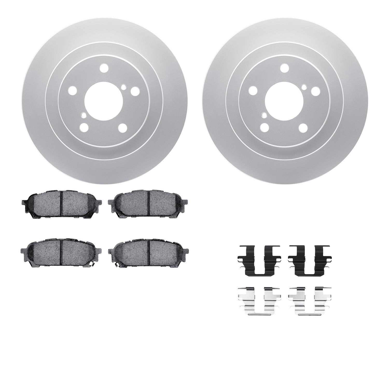 DFC GEOSPEC Coated Rotors with 5000 Brake Pads - Ceramic and Hardware
