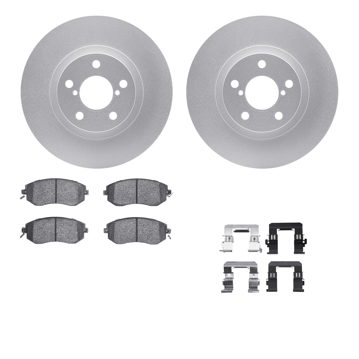 DFC GEOSPEC Coated Rotors with 5000 Brake Pads - Ceramic and Hardware
