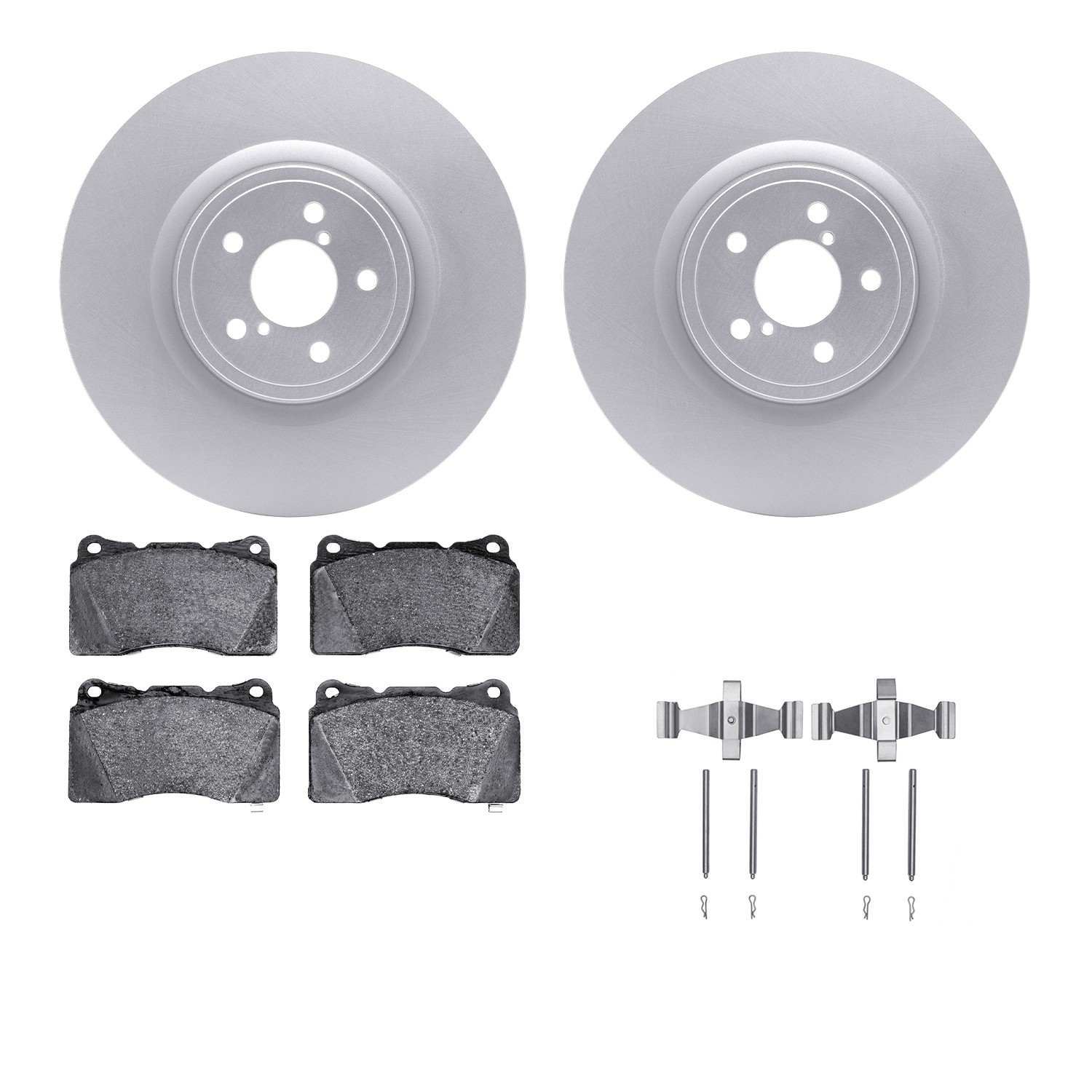 DFC GEOSPEC Coated Rotors with 5000 Brake Pads - Ceramic and Hardware