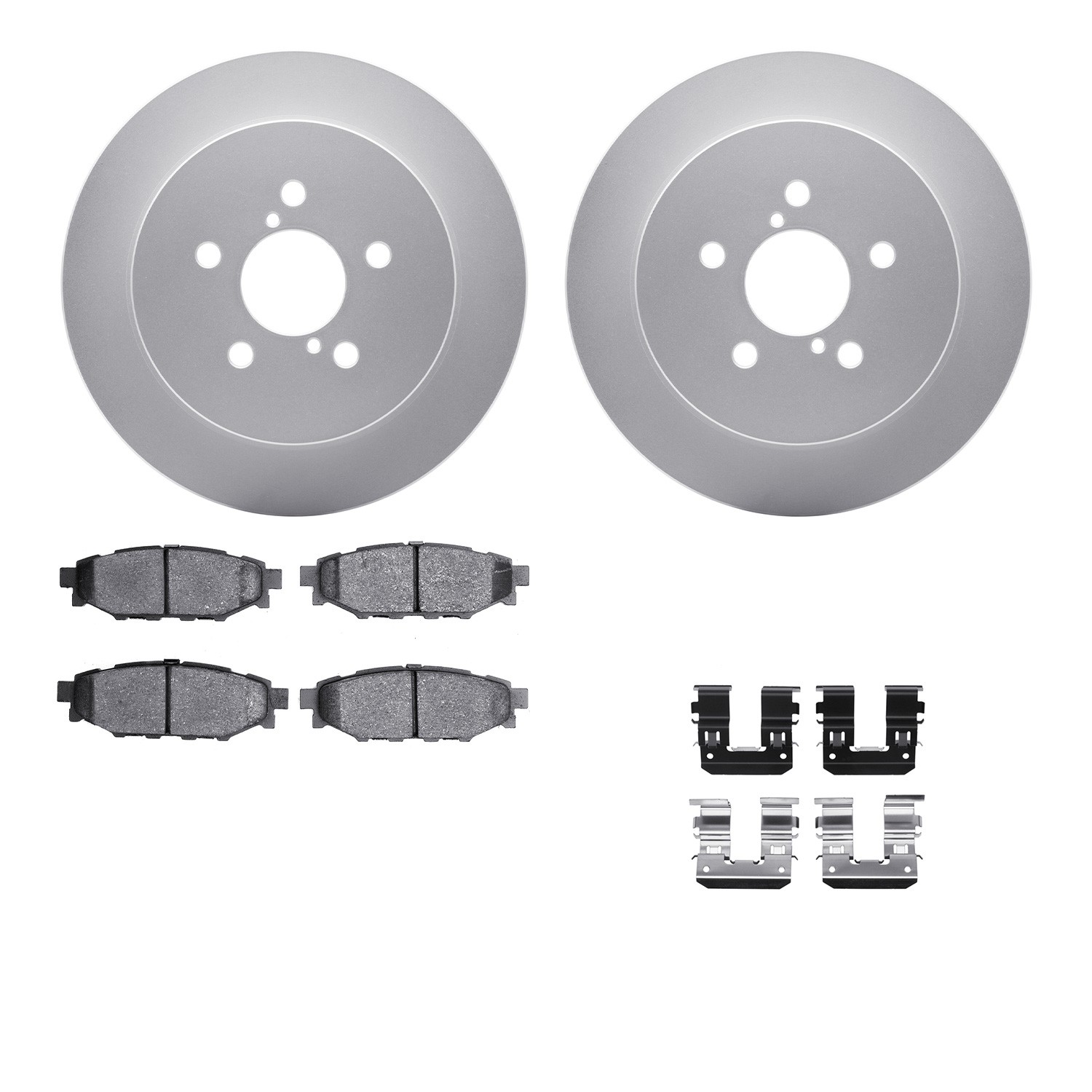 DFC GEOSPEC Coated Rotors with 5000 Brake Pads - Ceramic and Hardware